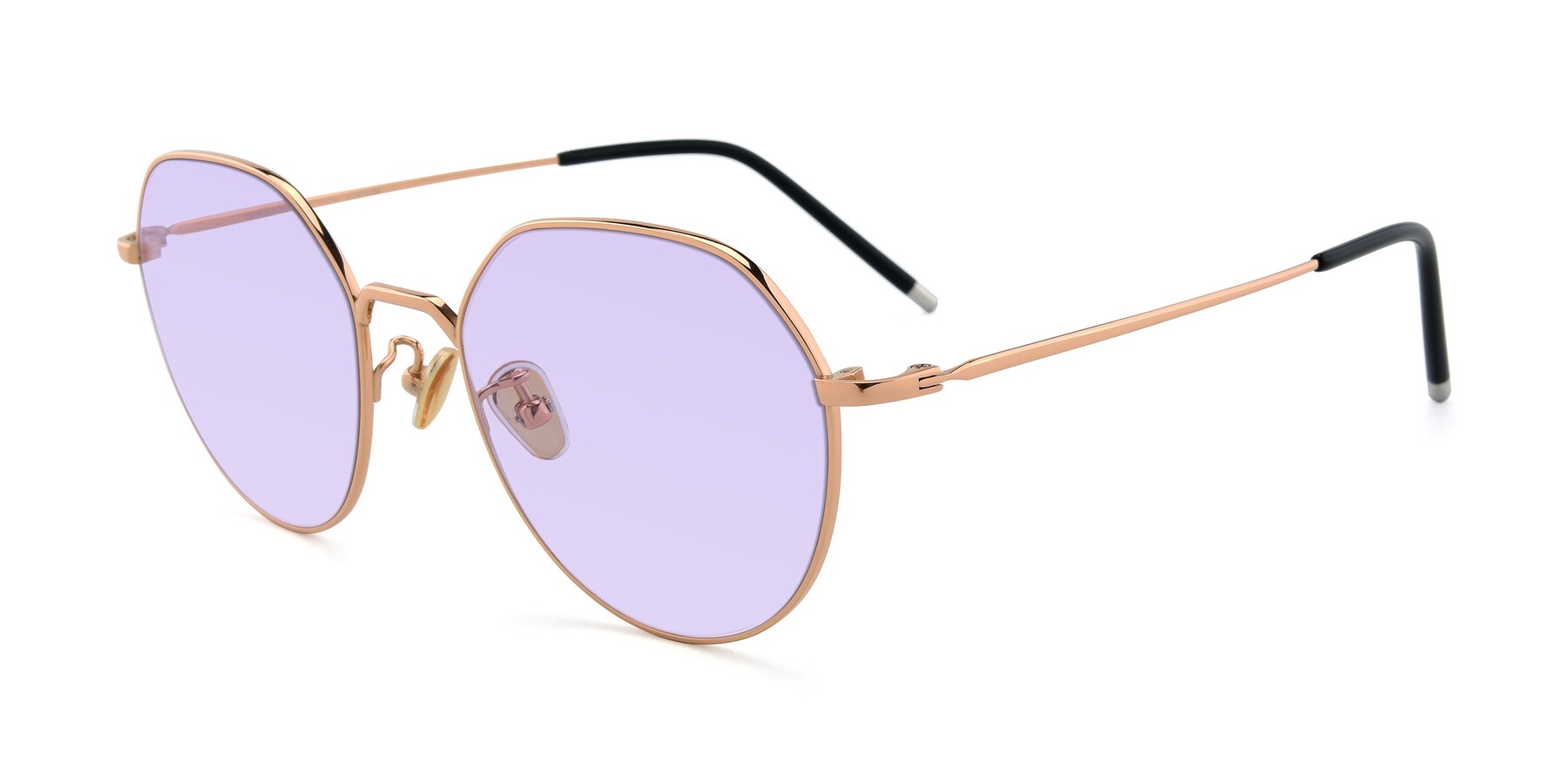 Angle of 90022 in Gold with Light Purple Tinted Lenses