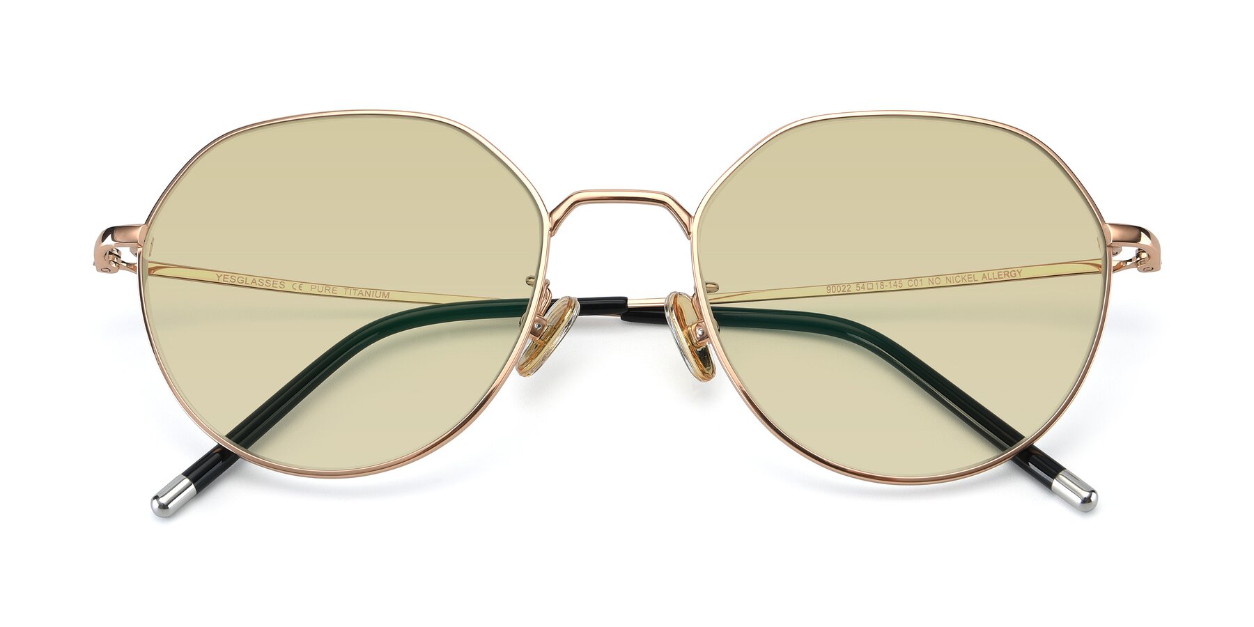 Folded Front of 90022 in Gold with Light Champagne Tinted Lenses