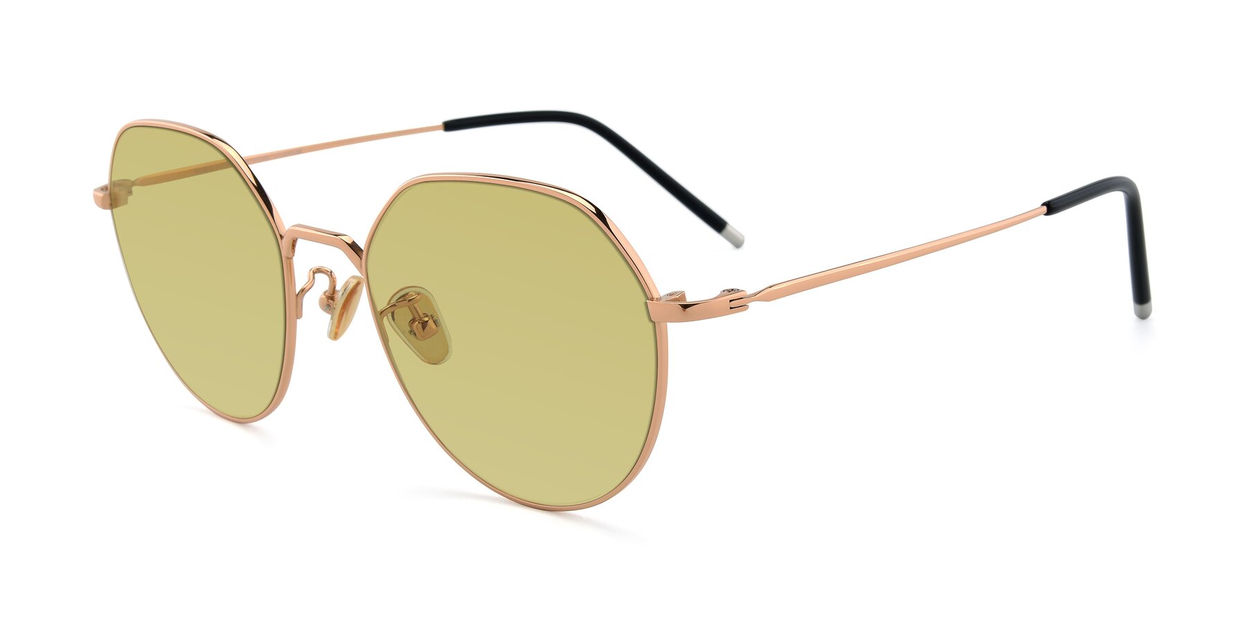 Angle of 90022 in Gold with Medium Champagne Tinted Lenses