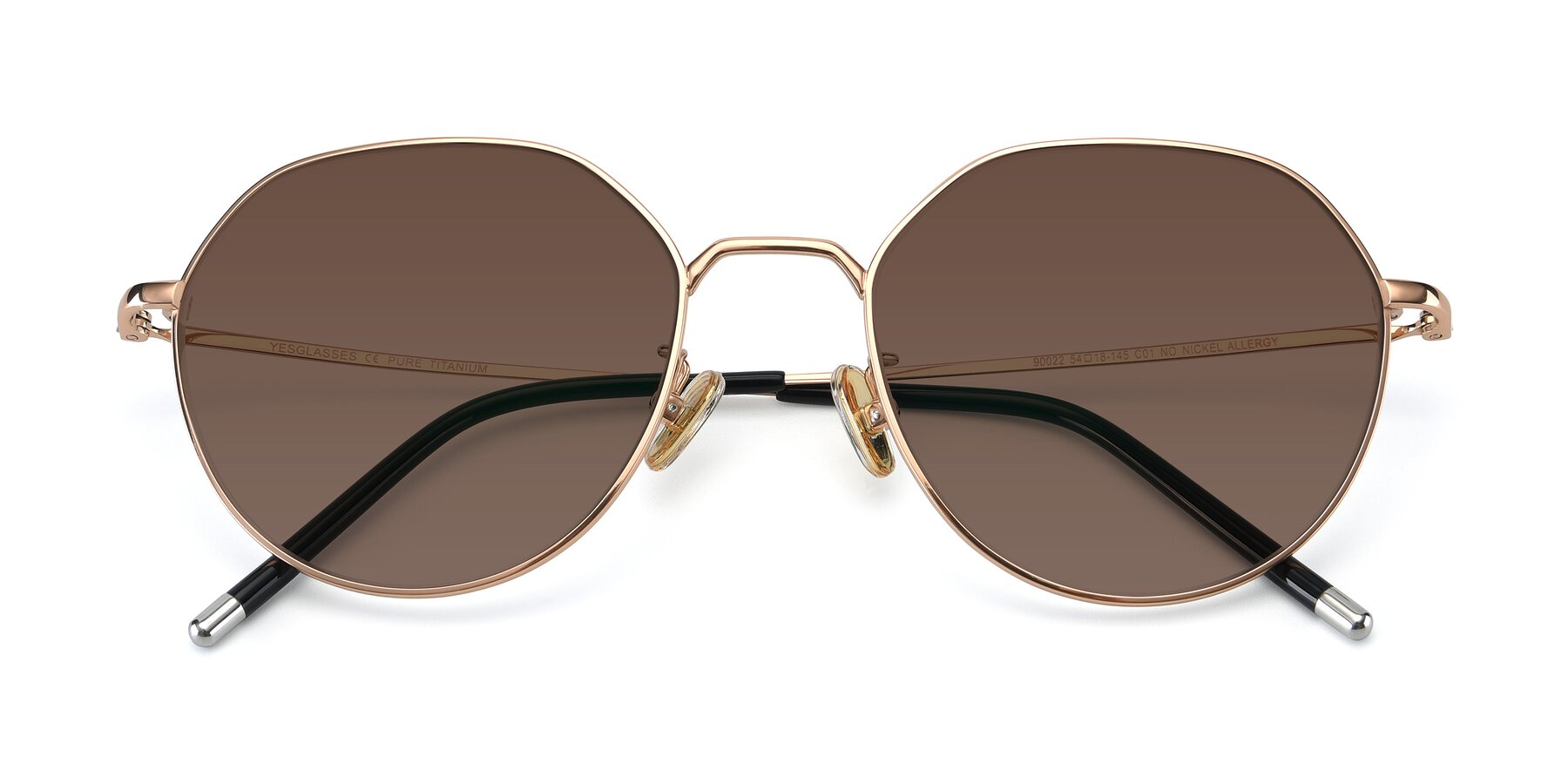 Folded Front of 90022 in Gold with Brown Tinted Lenses