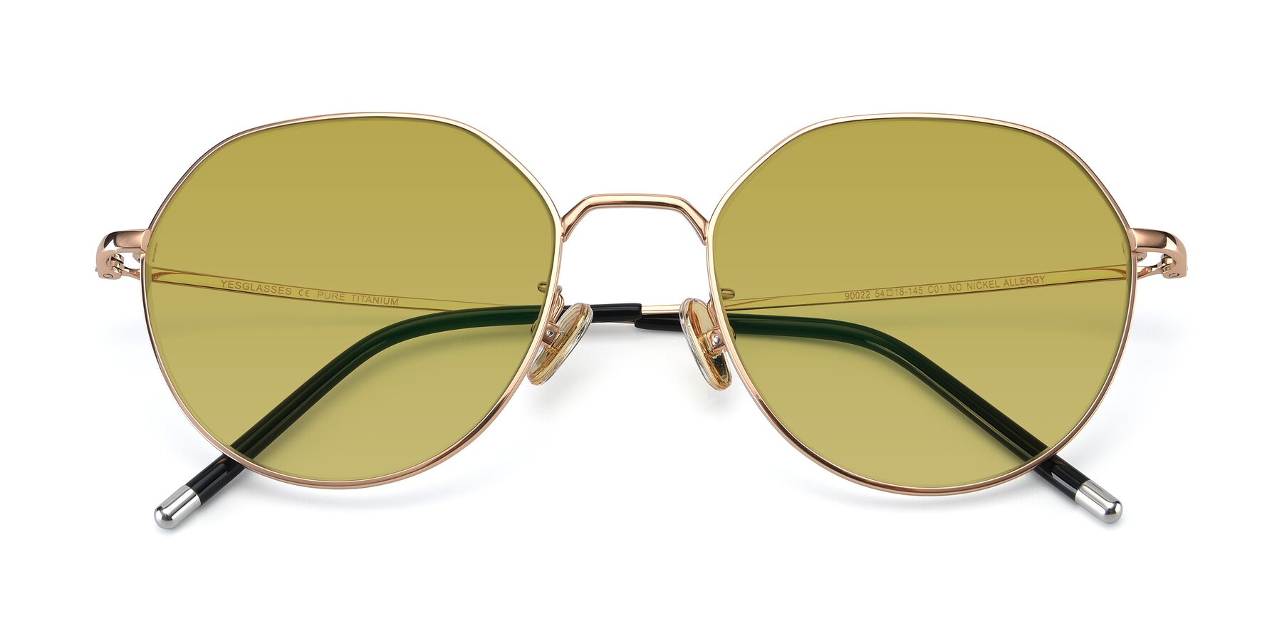 Folded Front of 90022 in Gold with Champagne Tinted Lenses