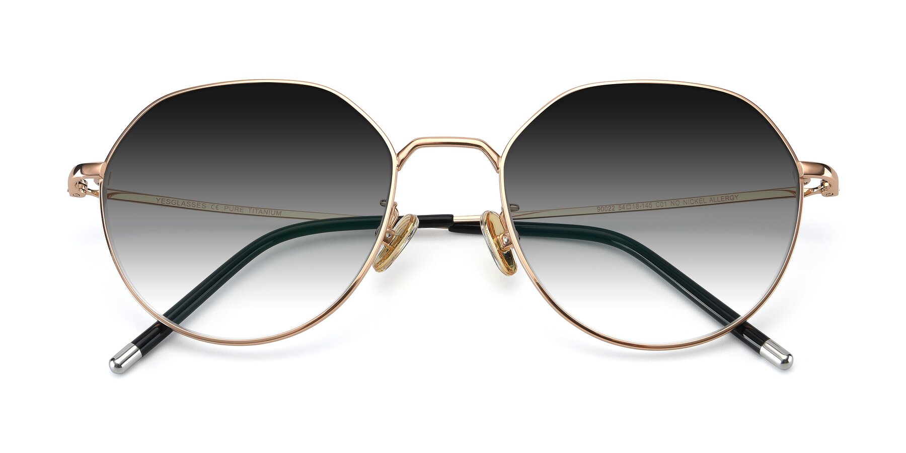 Folded Front of 90022 in Gold with Gray Gradient Lenses