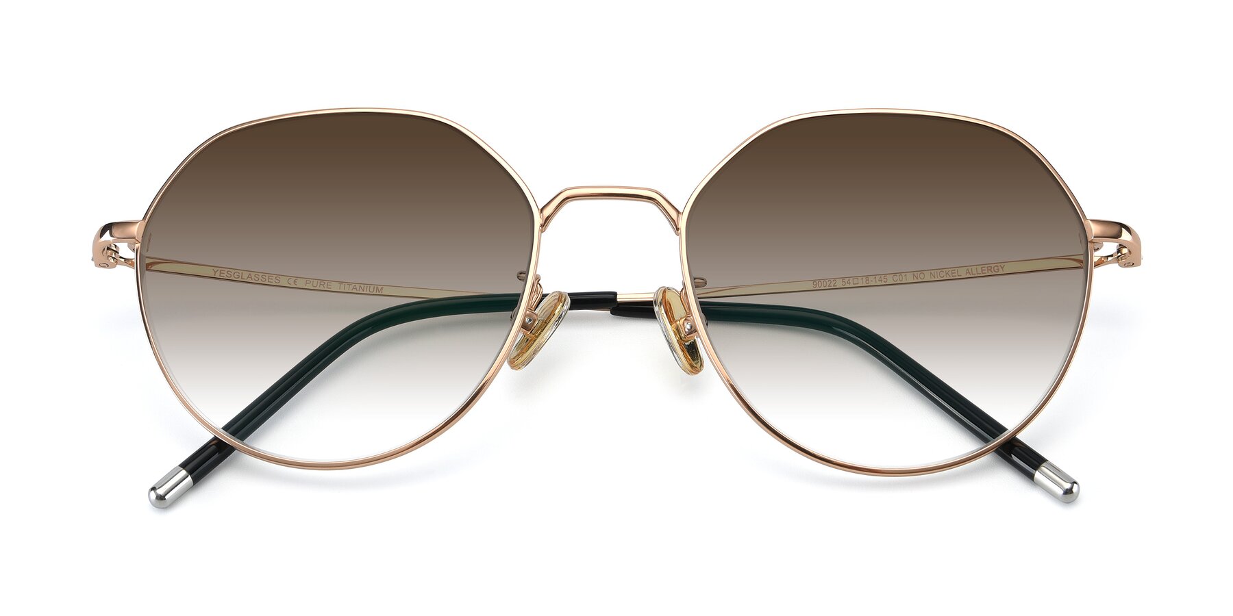 Folded Front of 90022 in Gold with Brown Gradient Lenses