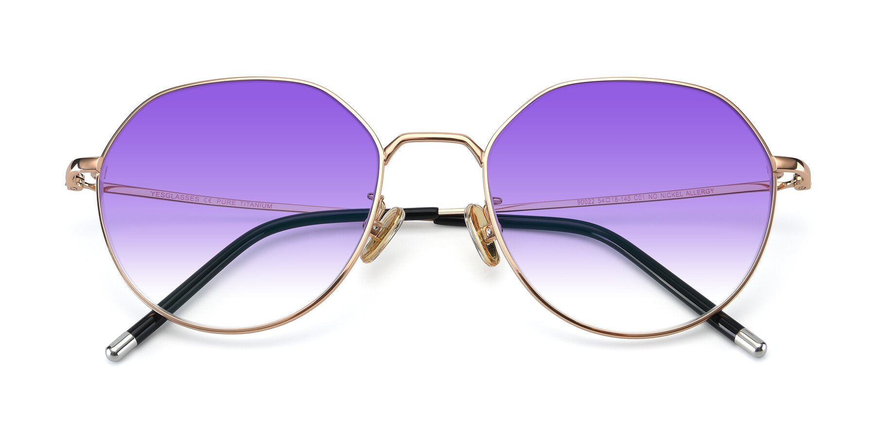 Folded Front of 90022 in Gold with Purple Gradient Lenses
