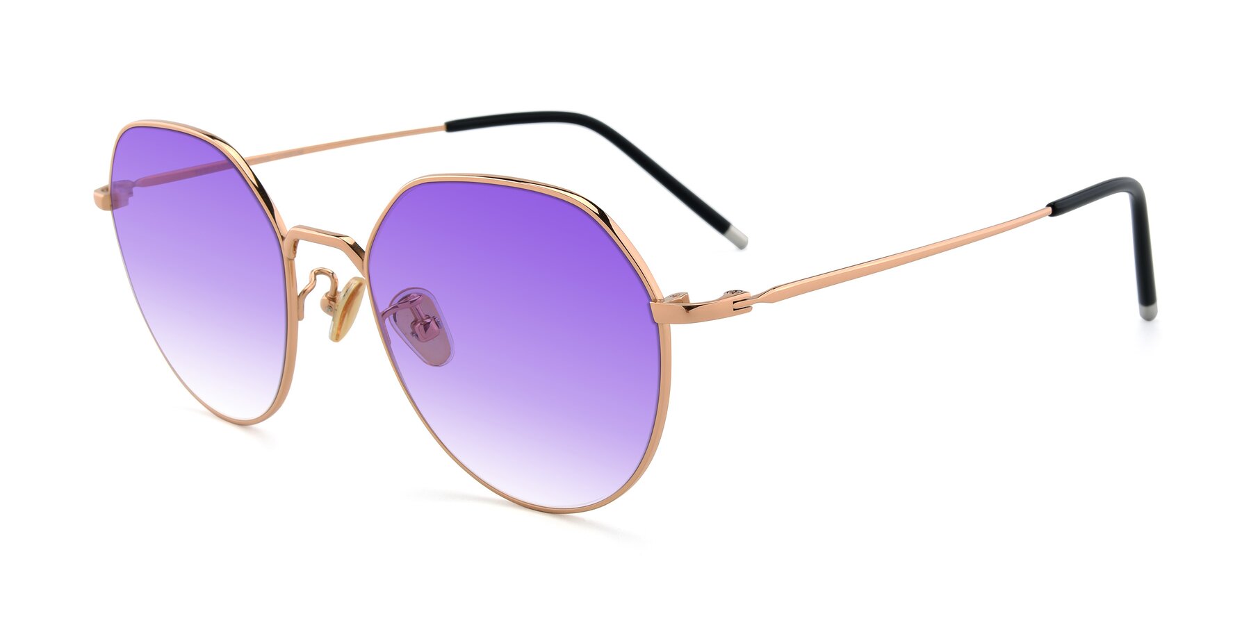 Angle of 90022 in Gold with Purple Gradient Lenses