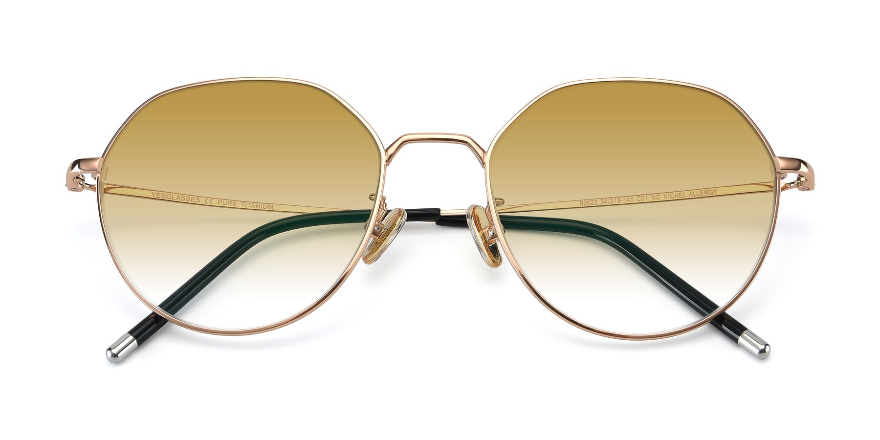 Folded Front of 90022 in Gold with Champagne Gradient Lenses