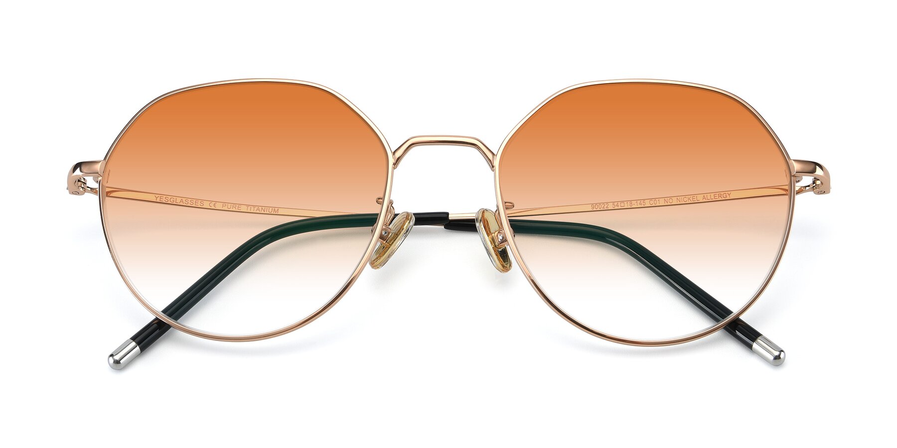 Folded Front of 90022 in Gold with Orange Gradient Lenses