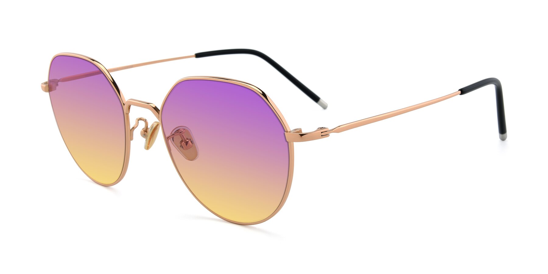 Angle of 90022 in Gold with Purple / Yellow Gradient Lenses