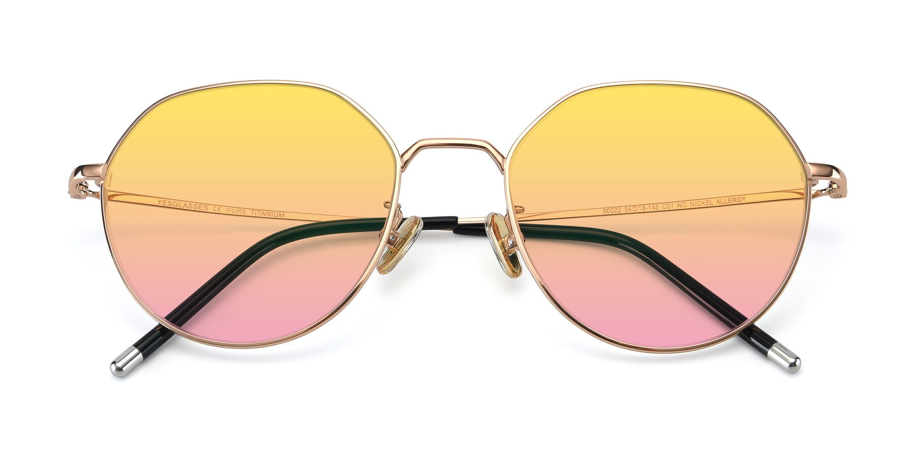 Folded Front of 90022 in Gold with Yellow / Pink Gradient Lenses