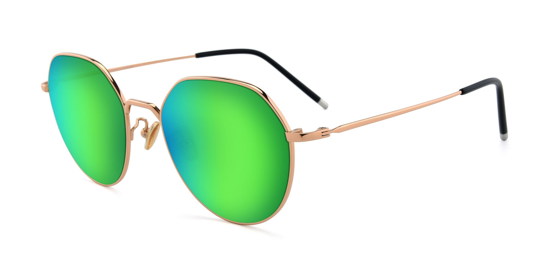 Angle of 90022 in Gold with Green Mirrored Lenses