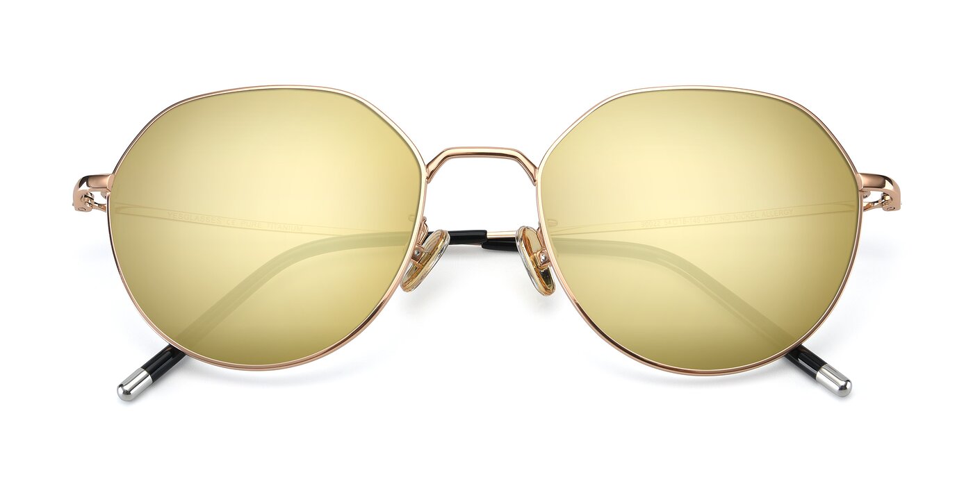 90022 - Gold Flash Mirrored Sunglasses