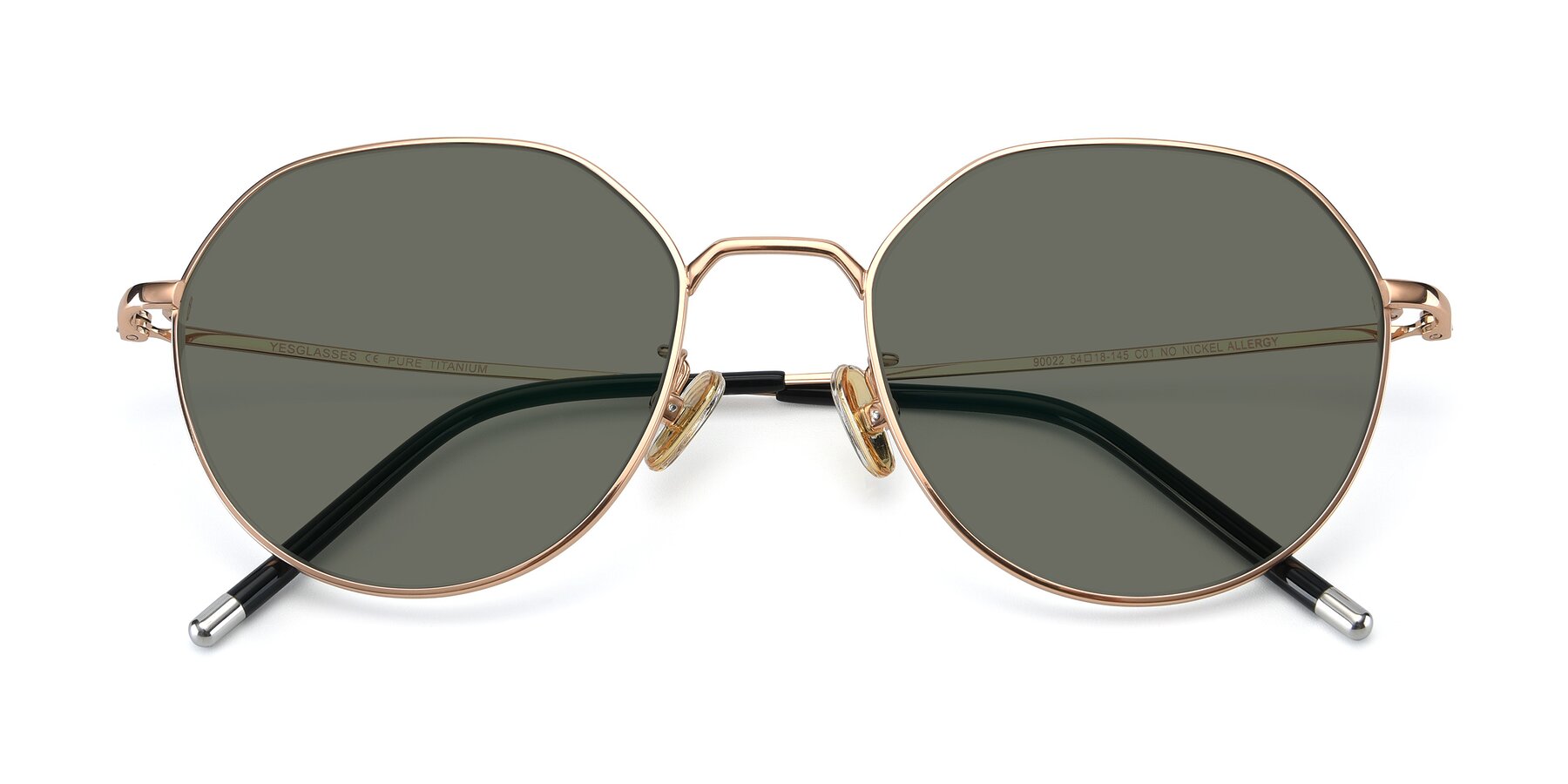 Folded Front of 90022 in Gold with Gray Polarized Lenses