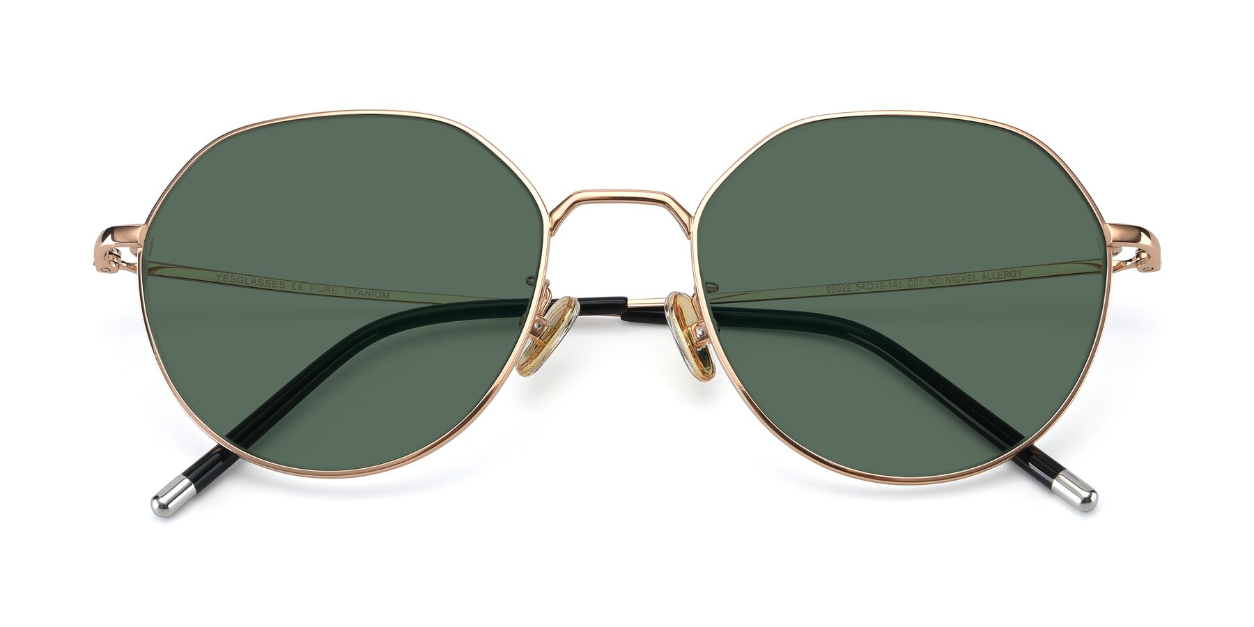Folded Front of 90022 in Gold with Green Polarized Lenses