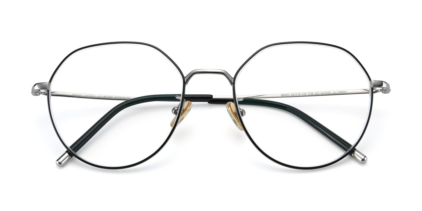 90022 - Black / Silver Blue Light Glasses