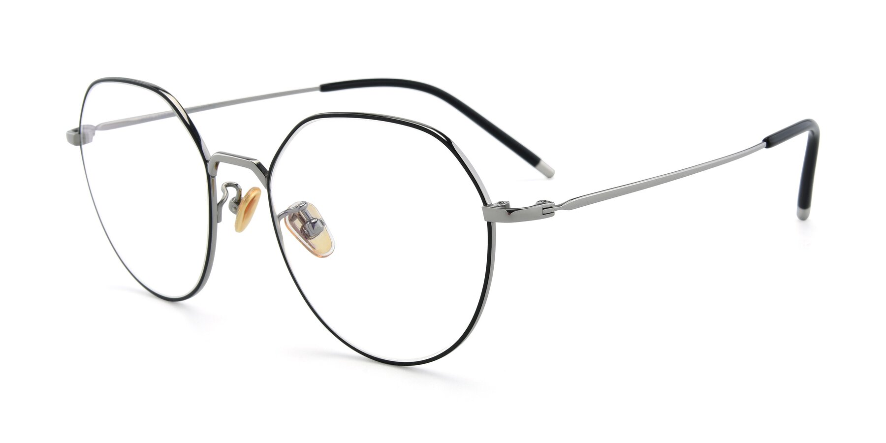 Angle of 90022 in Black-Silver with Clear Blue Light Blocking Lenses