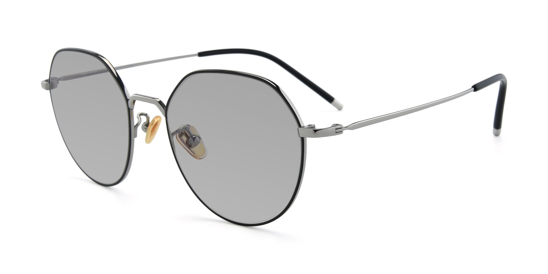 Angle of 90022 in Black-Silver with Light Gray Tinted Lenses