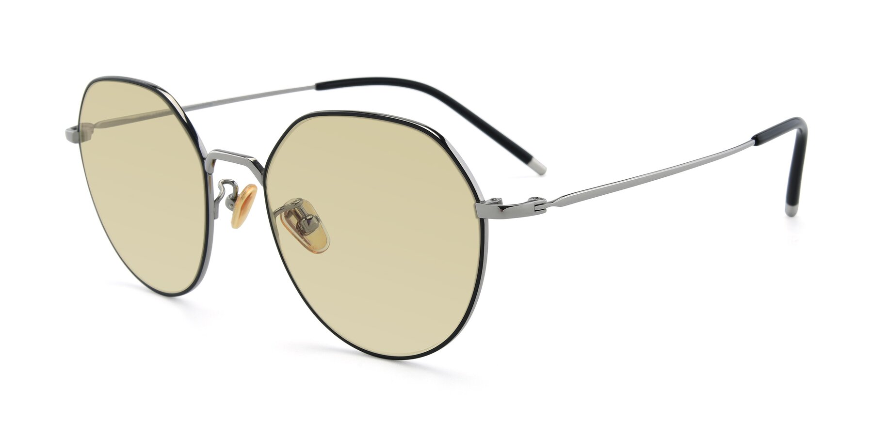 Angle of 90022 in Black-Silver with Light Champagne Tinted Lenses
