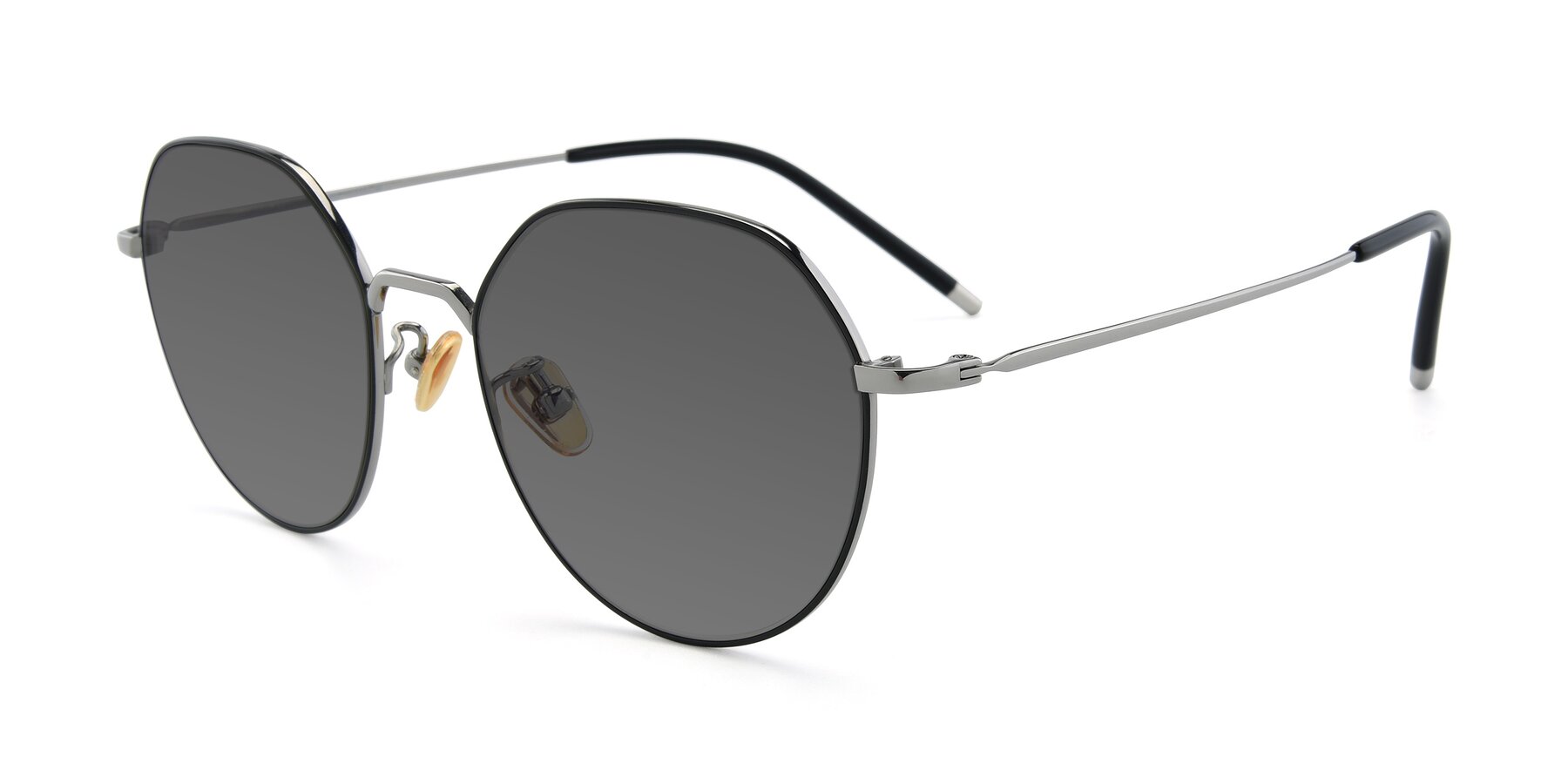 Angle of 90022 in Black-Silver with Medium Gray Tinted Lenses