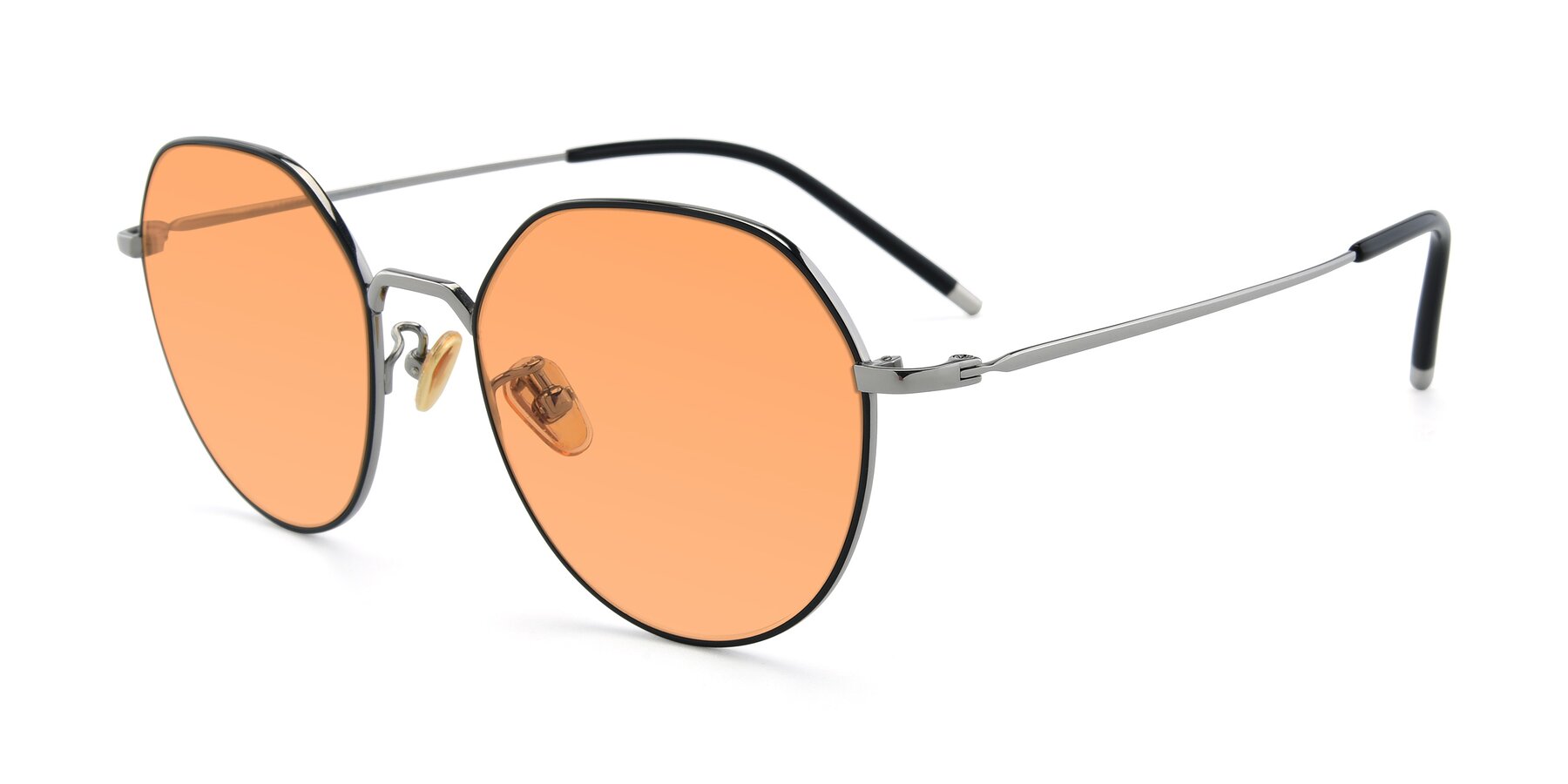 Angle of 90022 in Black-Silver with Medium Orange Tinted Lenses