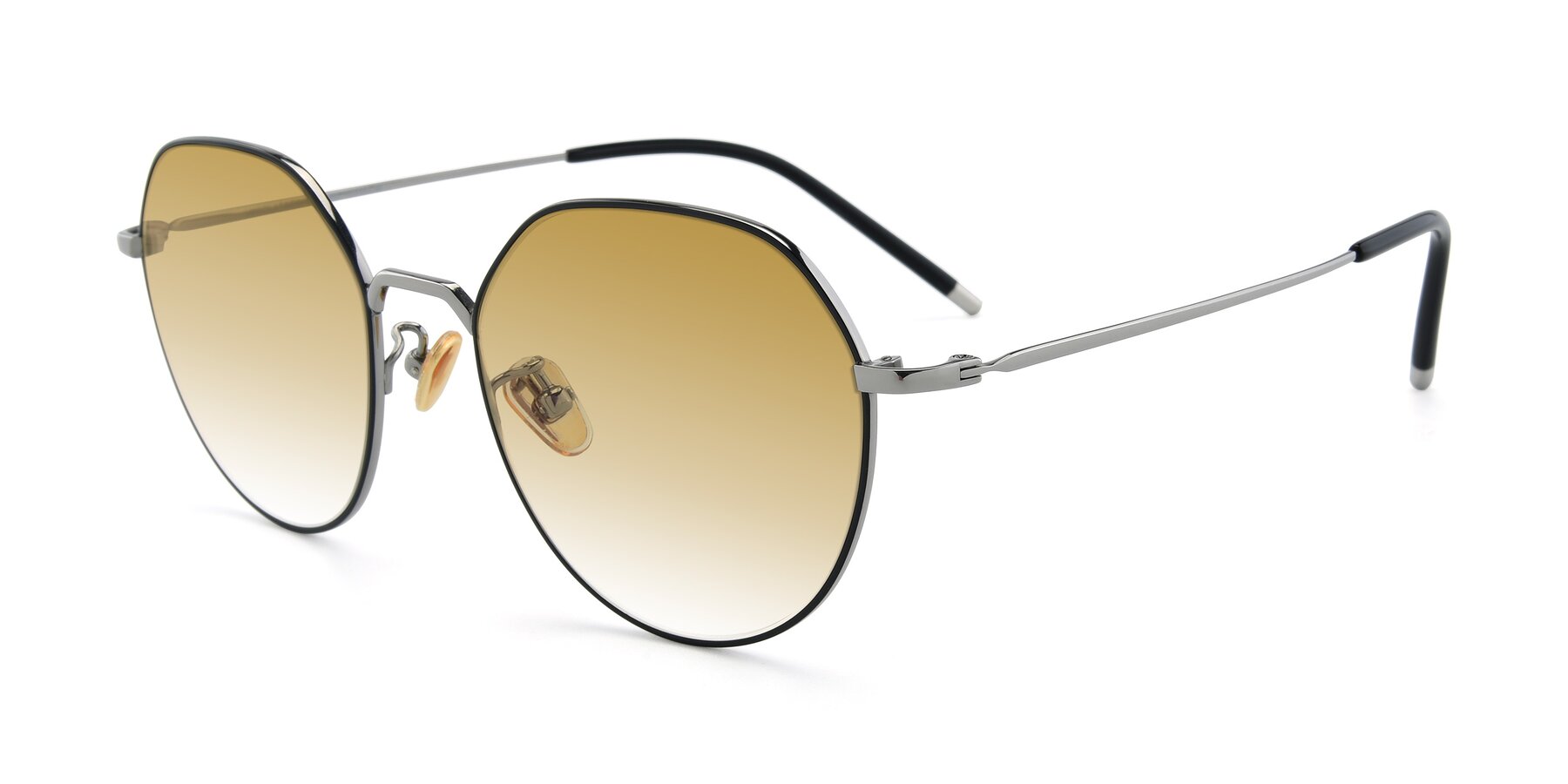 Angle of 90022 in Black-Silver with Champagne Gradient Lenses