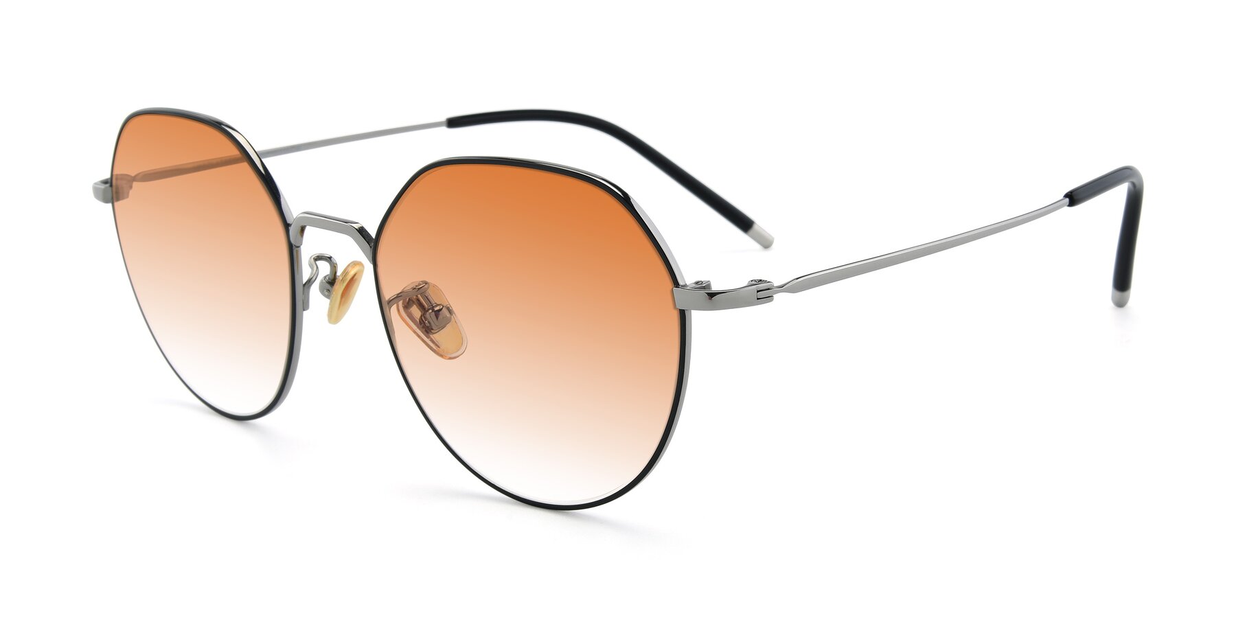 Angle of 90022 in Black-Silver with Orange Gradient Lenses