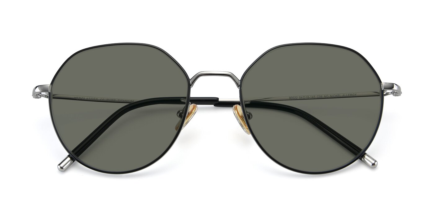 90022 - Black / Silver Polarized Sunglasses