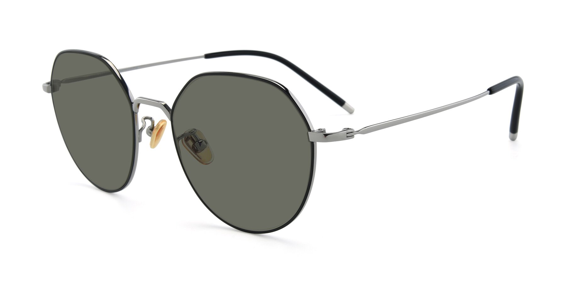 Angle of 90022 in Black-Silver with Gray Polarized Lenses