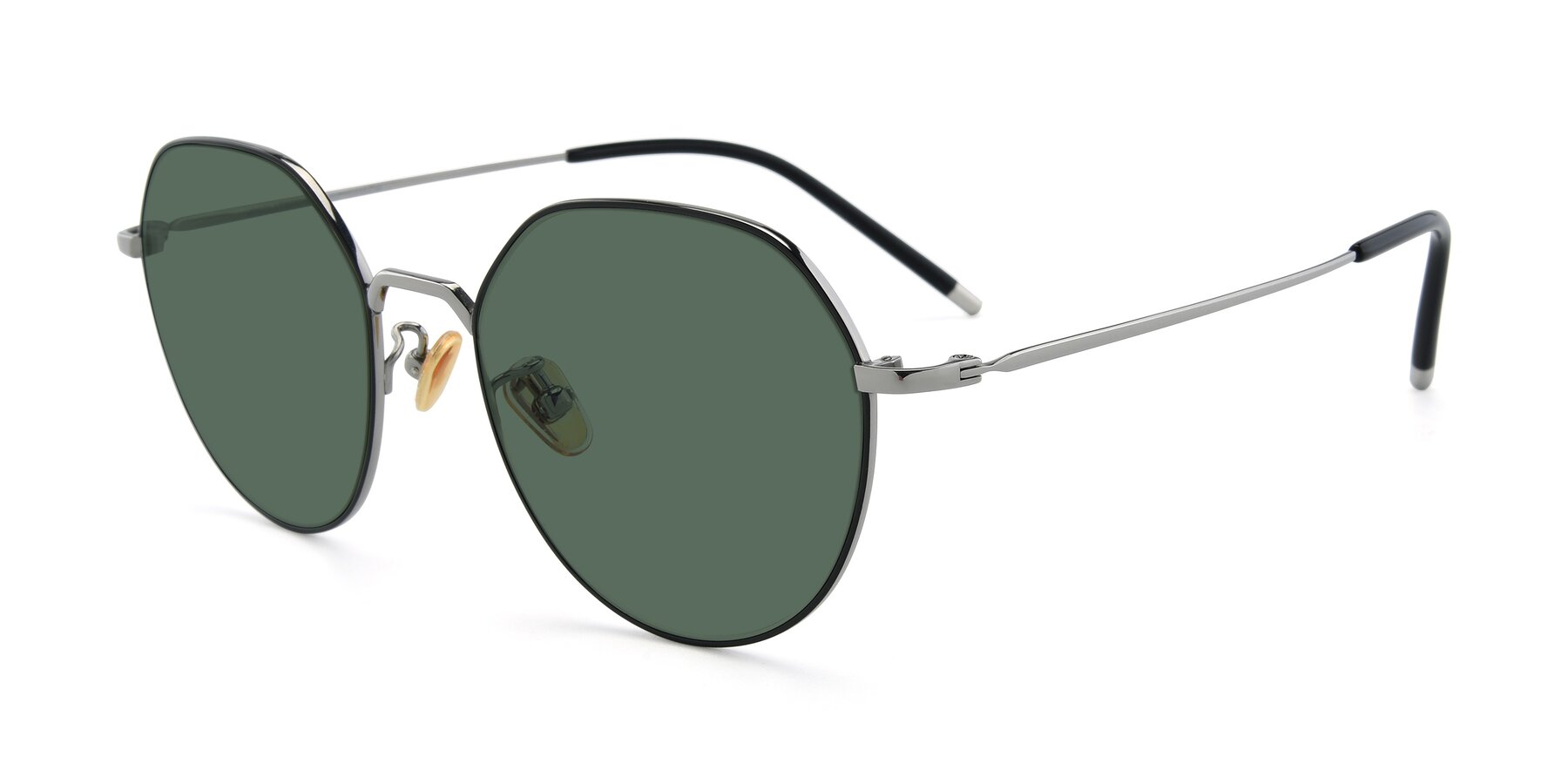 Angle of 90022 in Black-Silver with Green Polarized Lenses