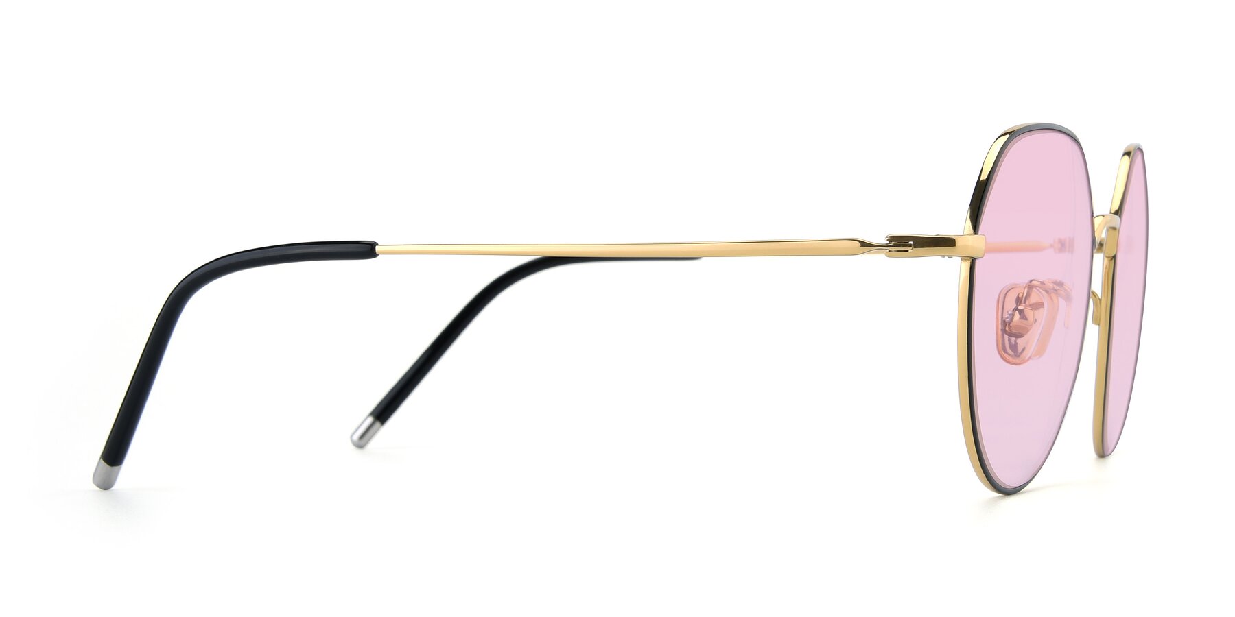 Side of 90022 in Black-Gold with Light Pink Tinted Lenses