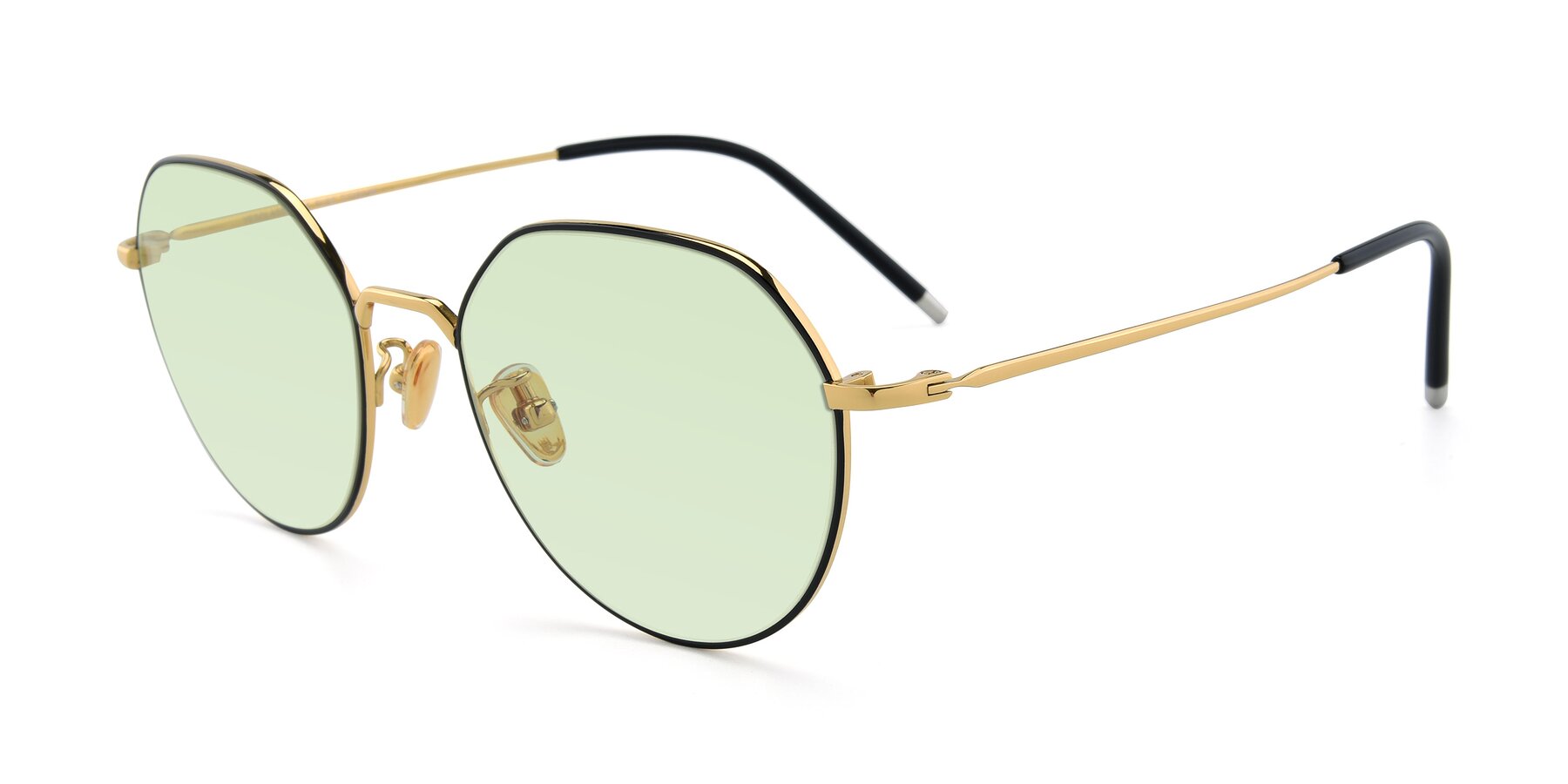 Angle of 90022 in Black-Gold with Light Green Tinted Lenses
