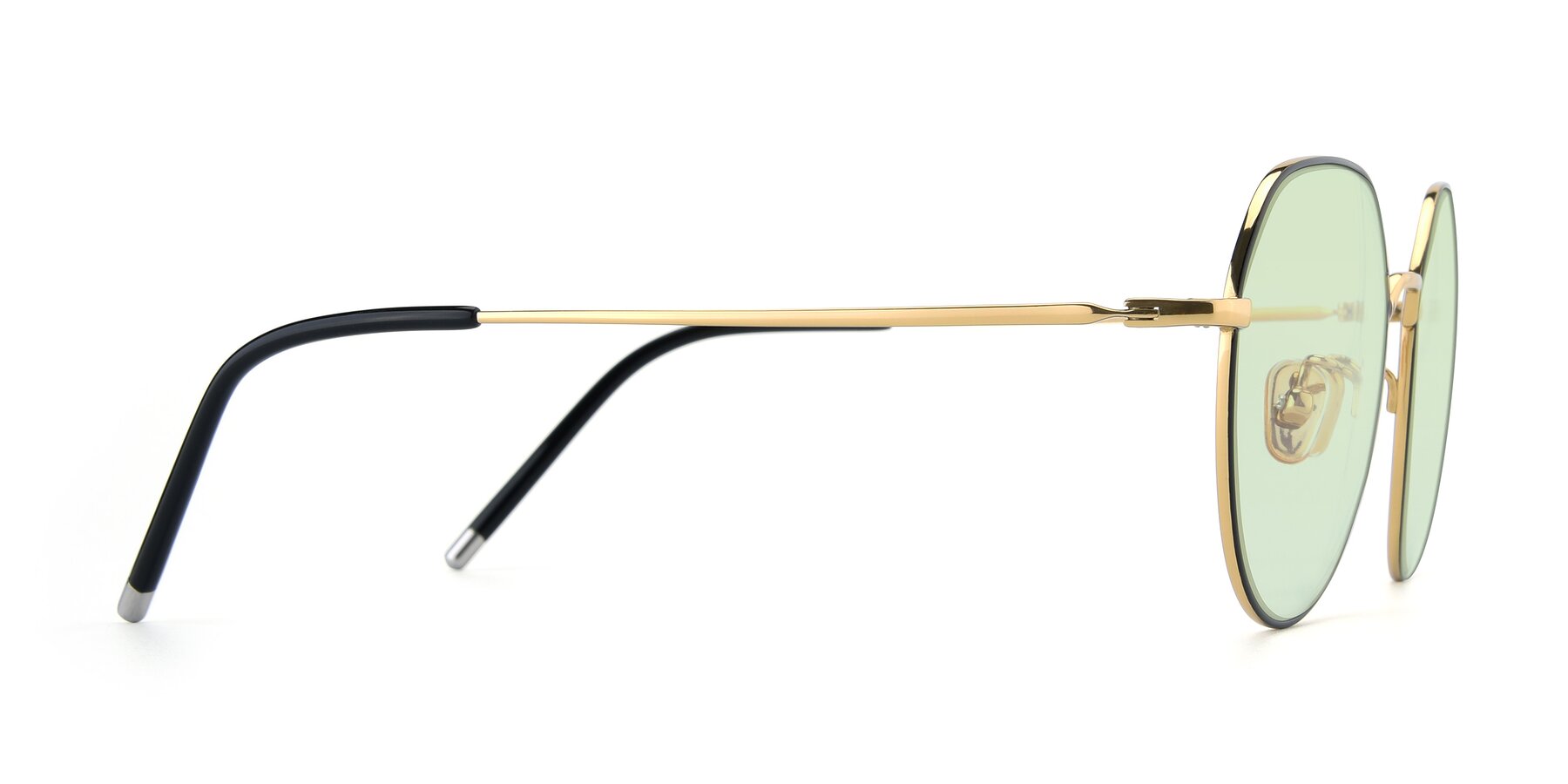 Side of 90022 in Black-Gold with Light Green Tinted Lenses