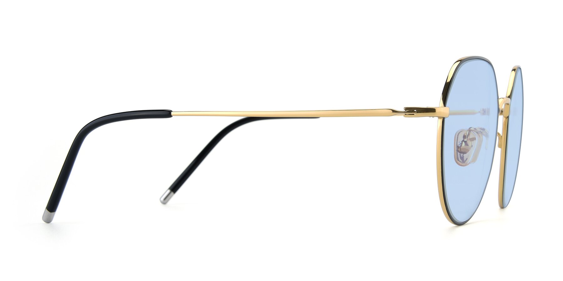 Side of 90022 in Black-Gold with Light Blue Tinted Lenses