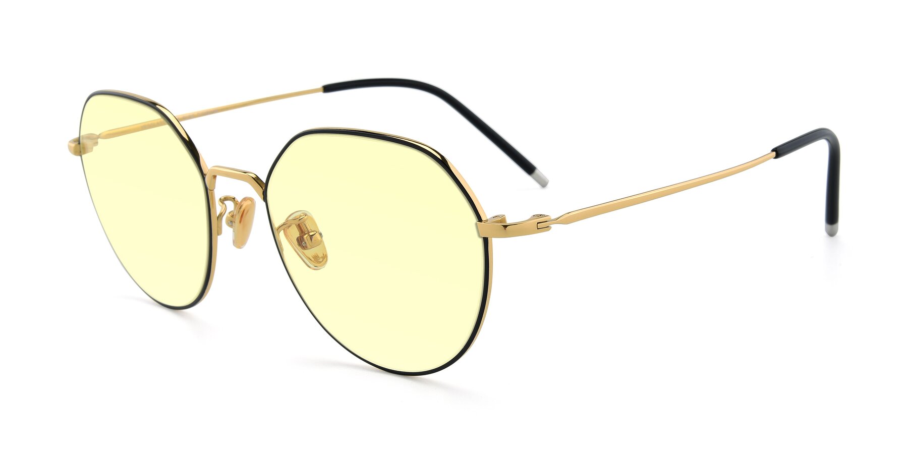 Angle of 90022 in Black-Gold with Light Yellow Tinted Lenses