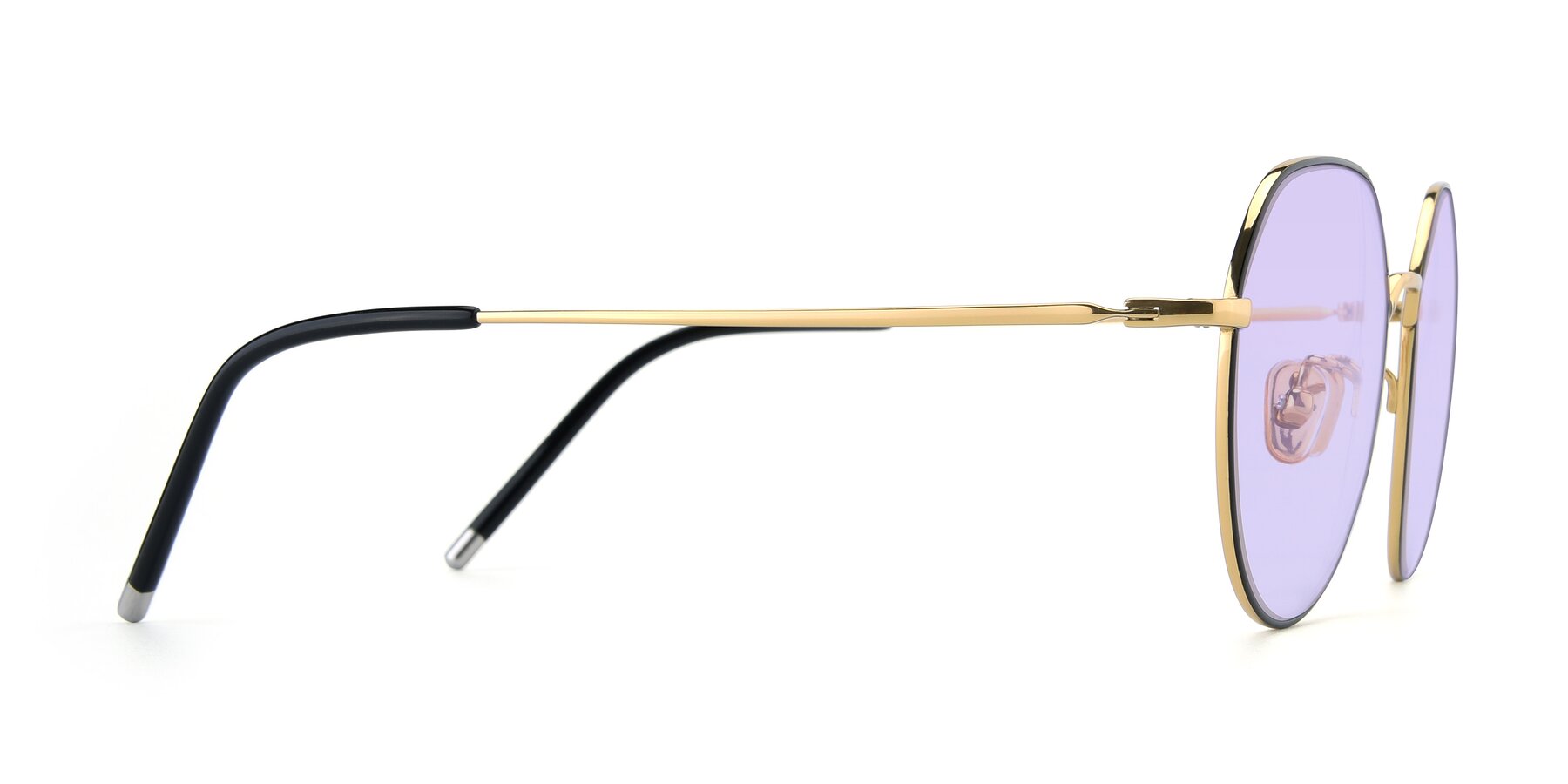 Side of 90022 in Black-Gold with Light Purple Tinted Lenses