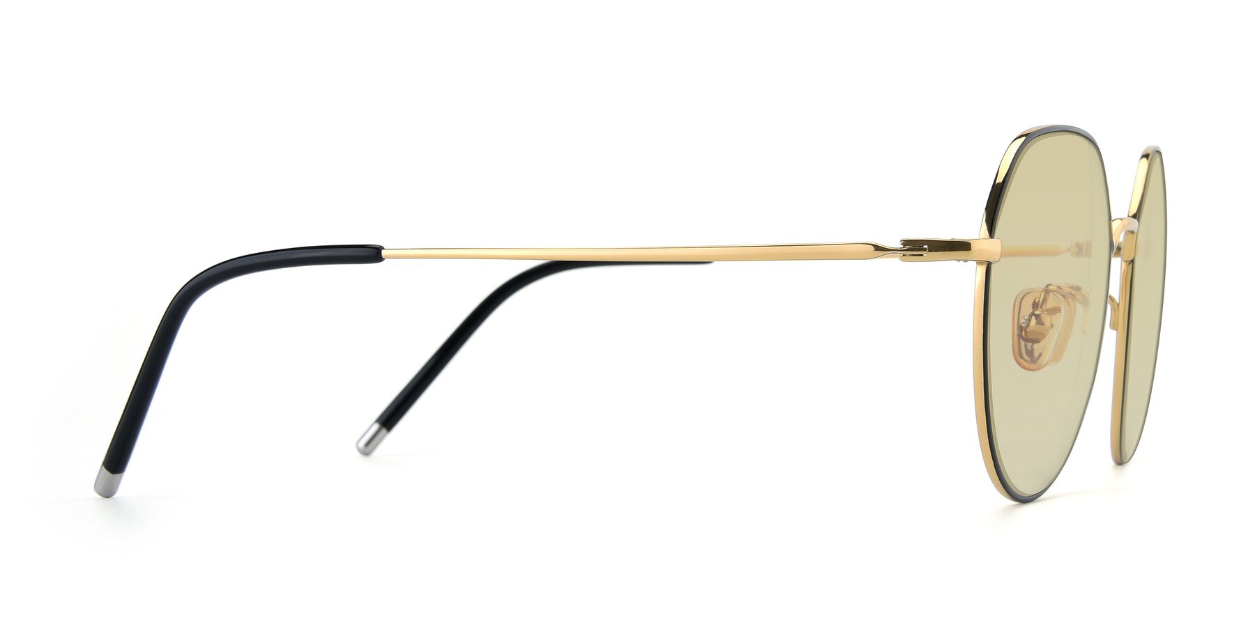 Side of 90022 in Black-Gold with Light Champagne Tinted Lenses