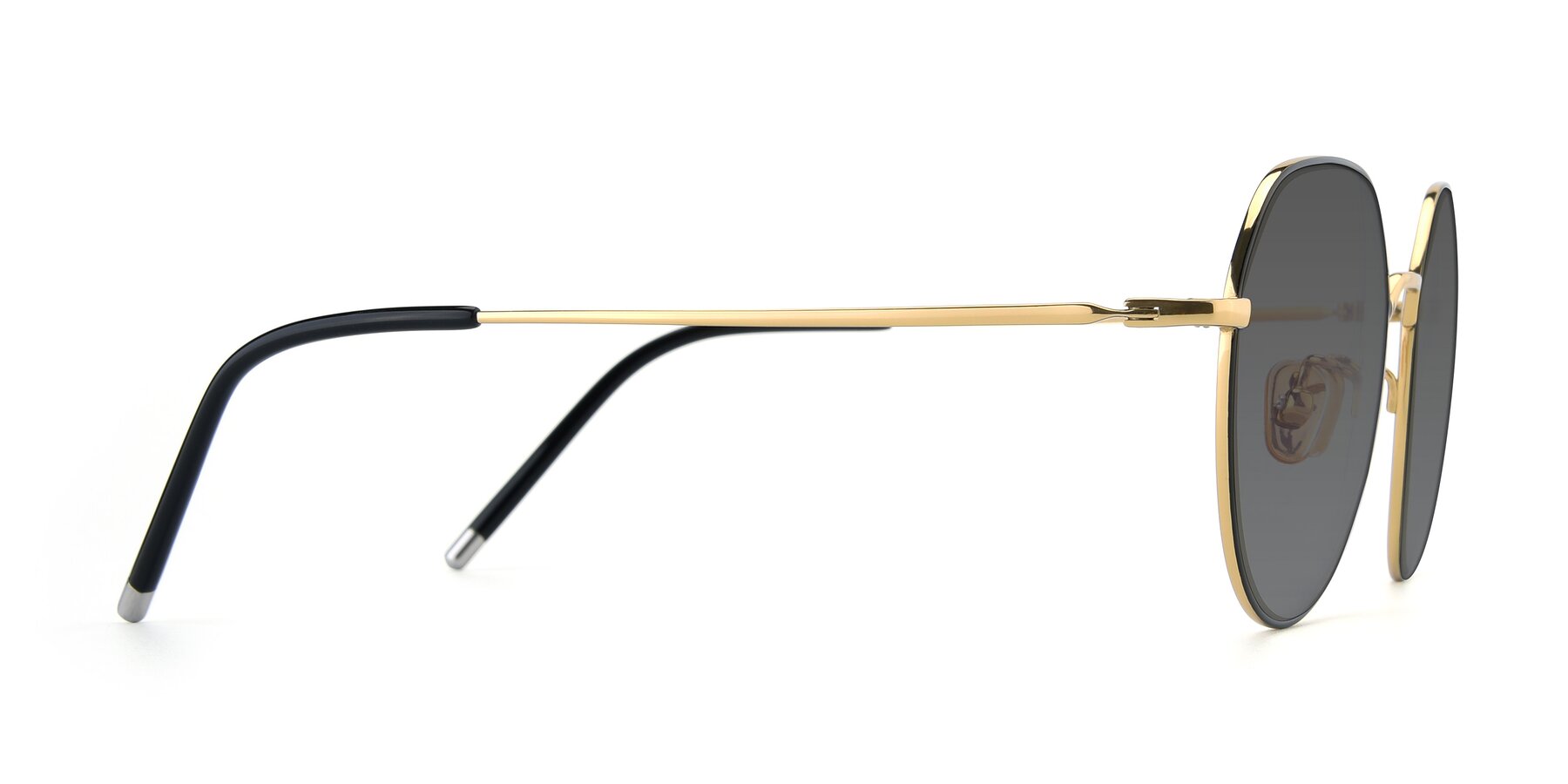Side of 90022 in Black-Gold with Medium Gray Tinted Lenses