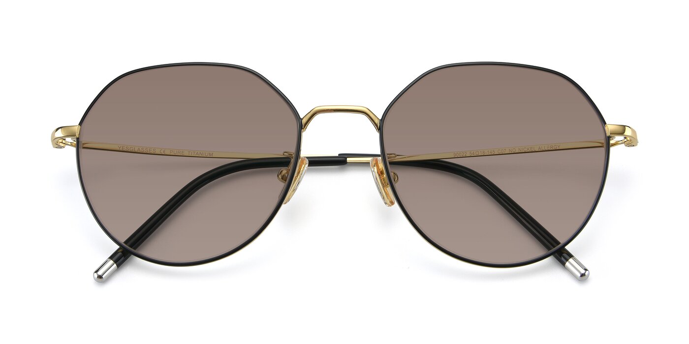 90022 - Black / Gold Tinted Sunglasses