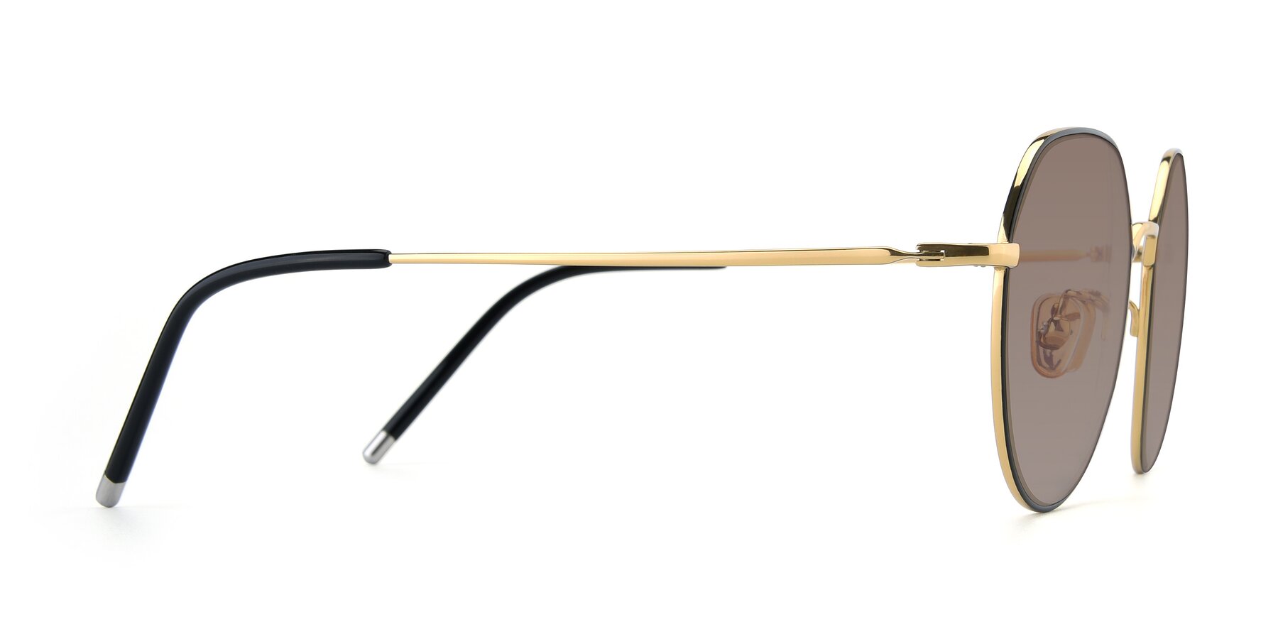 Side of 90022 in Black-Gold with Medium Brown Tinted Lenses