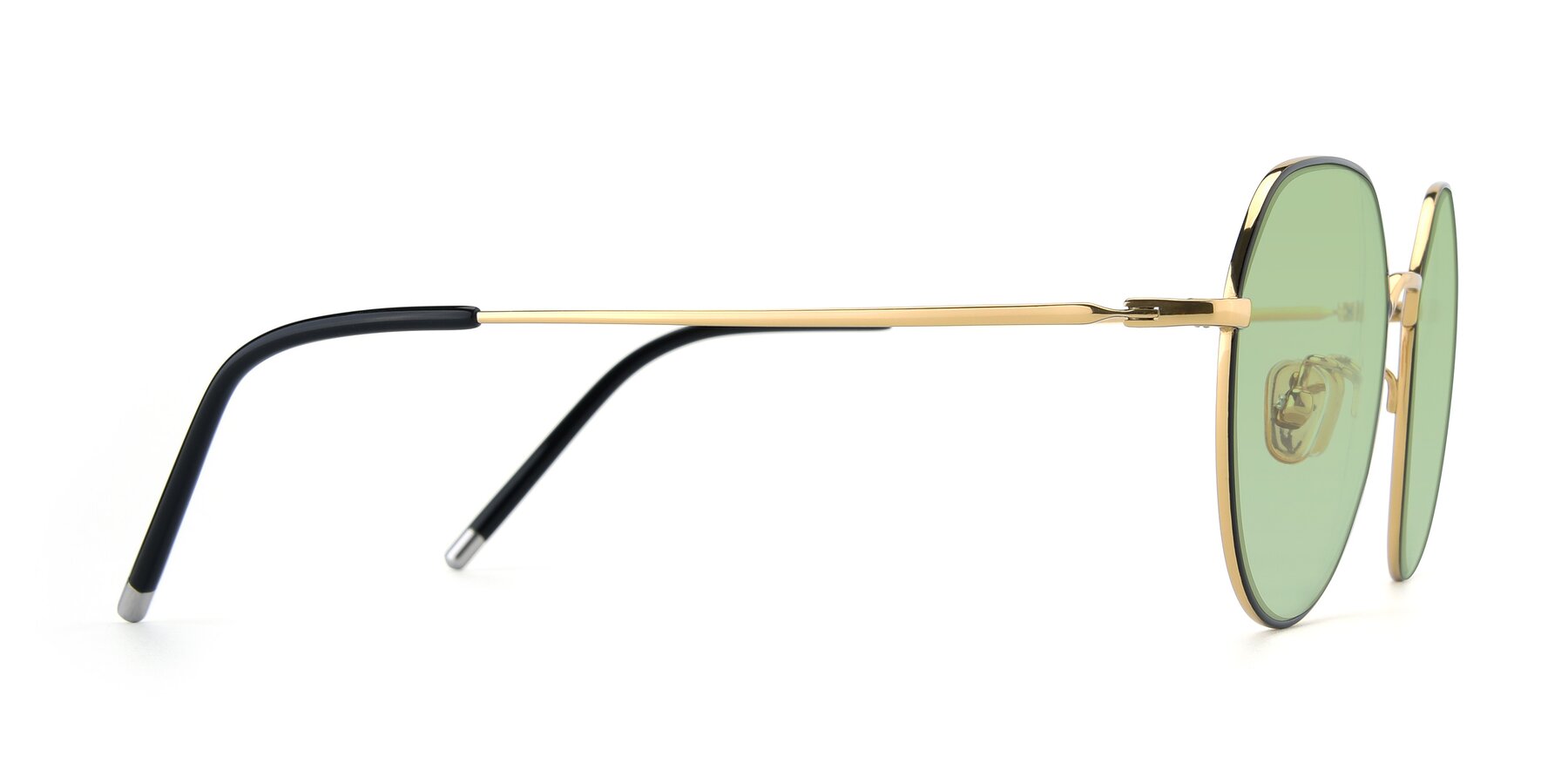 Side of 90022 in Black-Gold with Medium Green Tinted Lenses