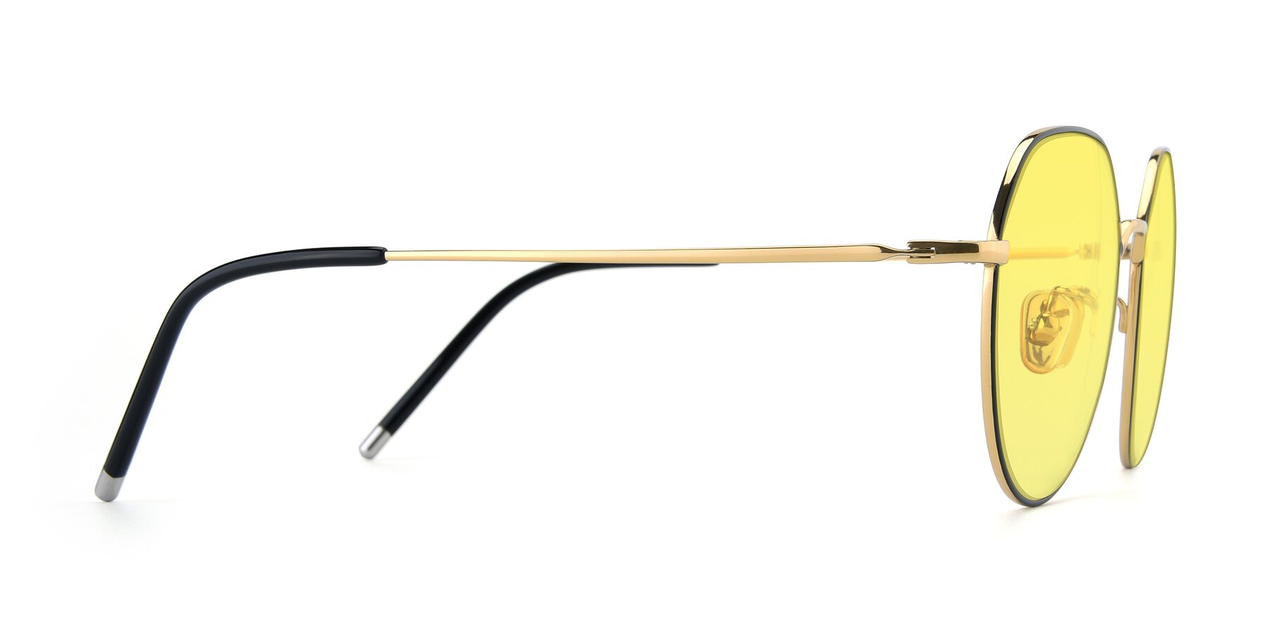 Side of 90022 in Black-Gold with Medium Yellow Tinted Lenses