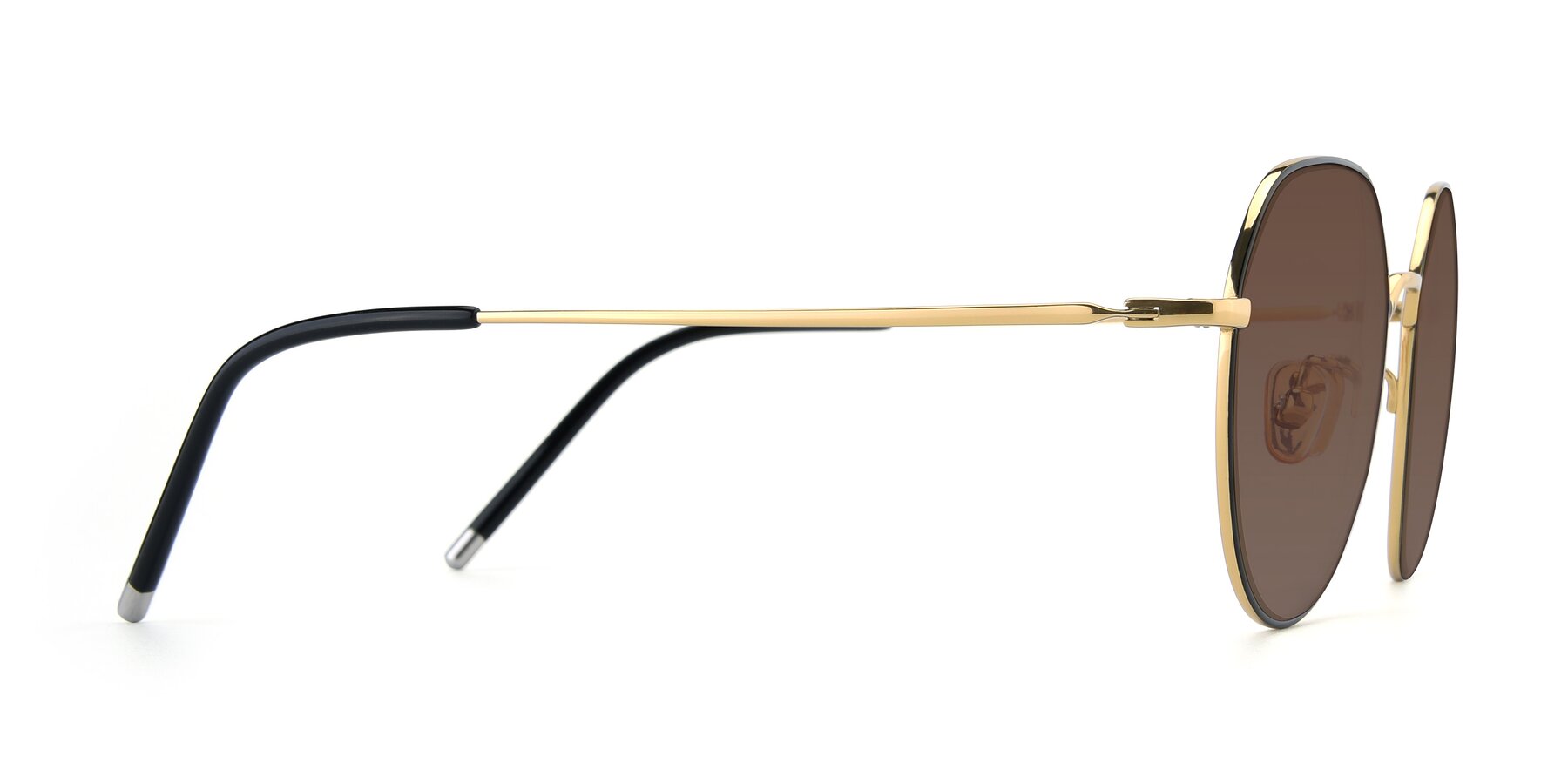 Side of 90022 in Black-Gold with Brown Tinted Lenses