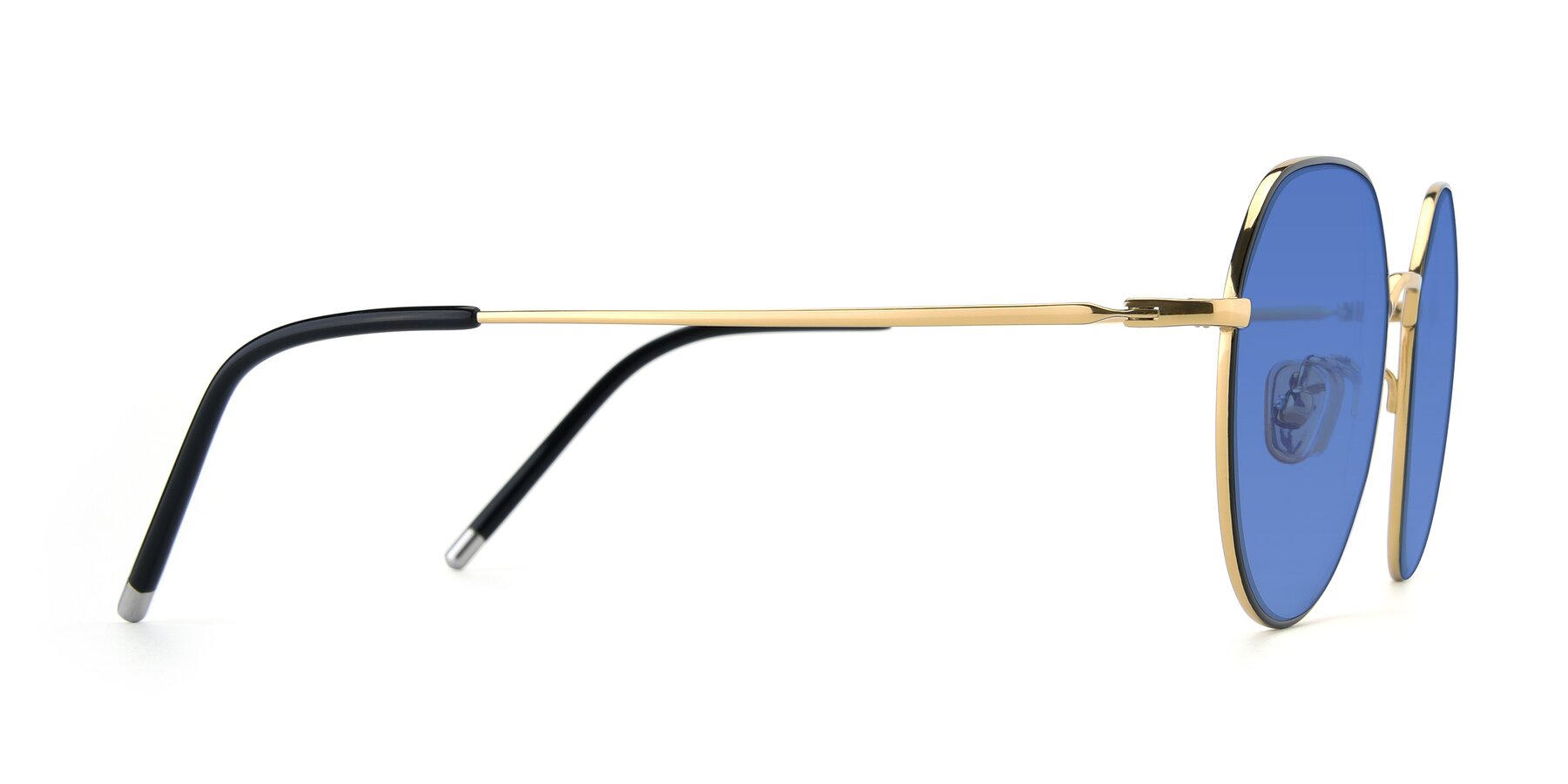 Side of 90022 in Black-Gold with Blue Tinted Lenses