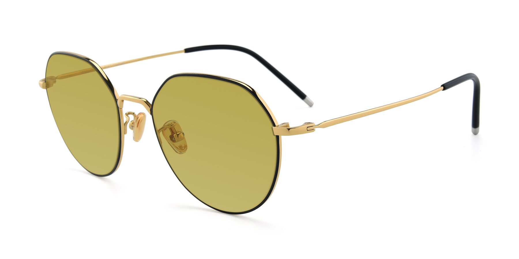 Angle of 90022 in Black-Gold with Champagne Tinted Lenses
