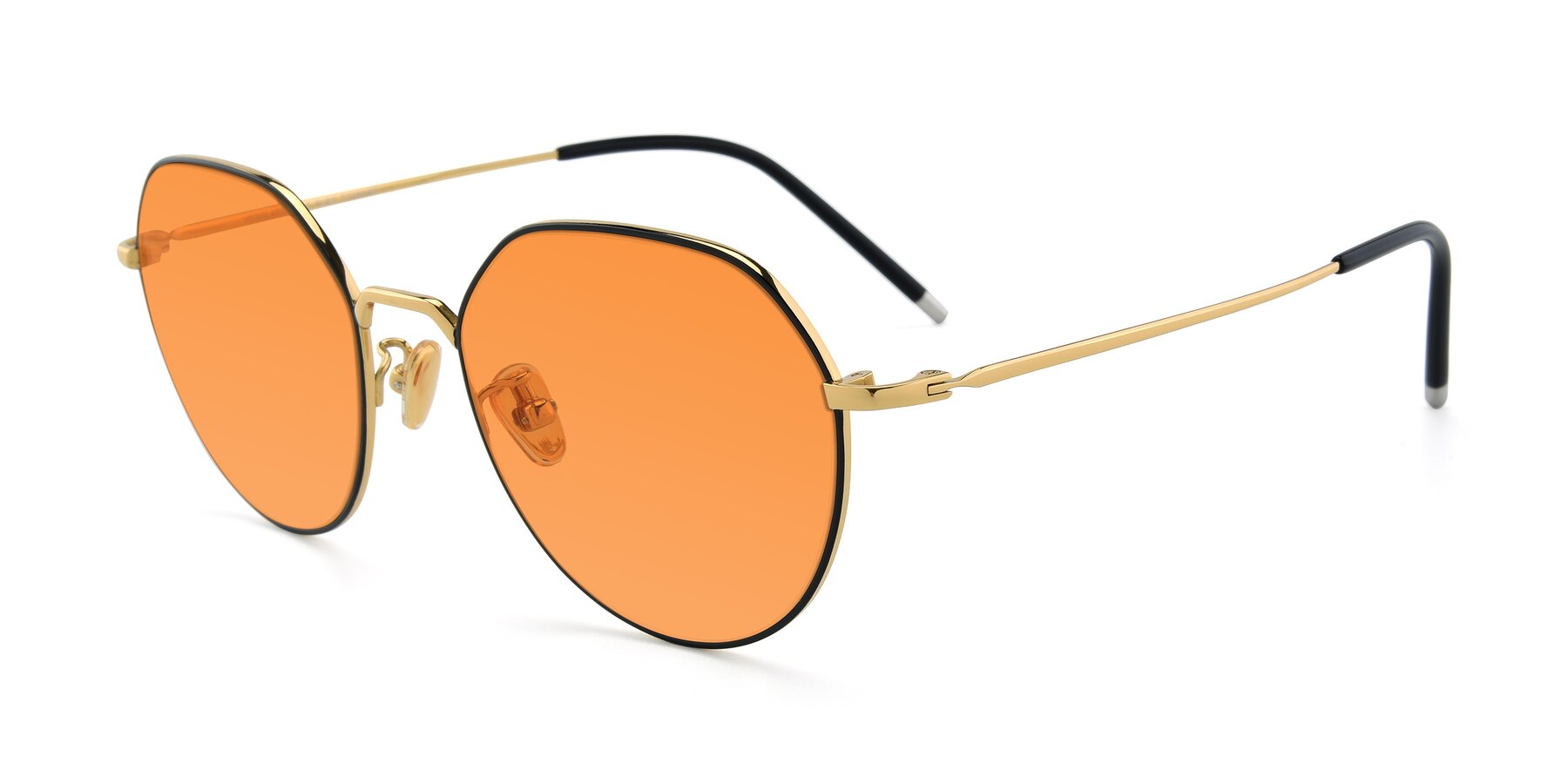 Angle of 90022 in Black-Gold with Orange Tinted Lenses
