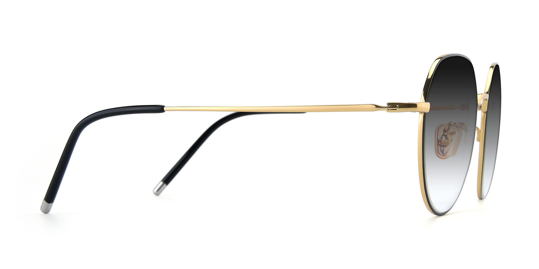 Side of 90022 in Black-Gold with Gray Gradient Lenses