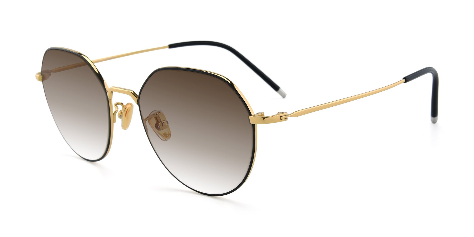 Angle of 90022 in Black-Gold with Brown Gradient Lenses