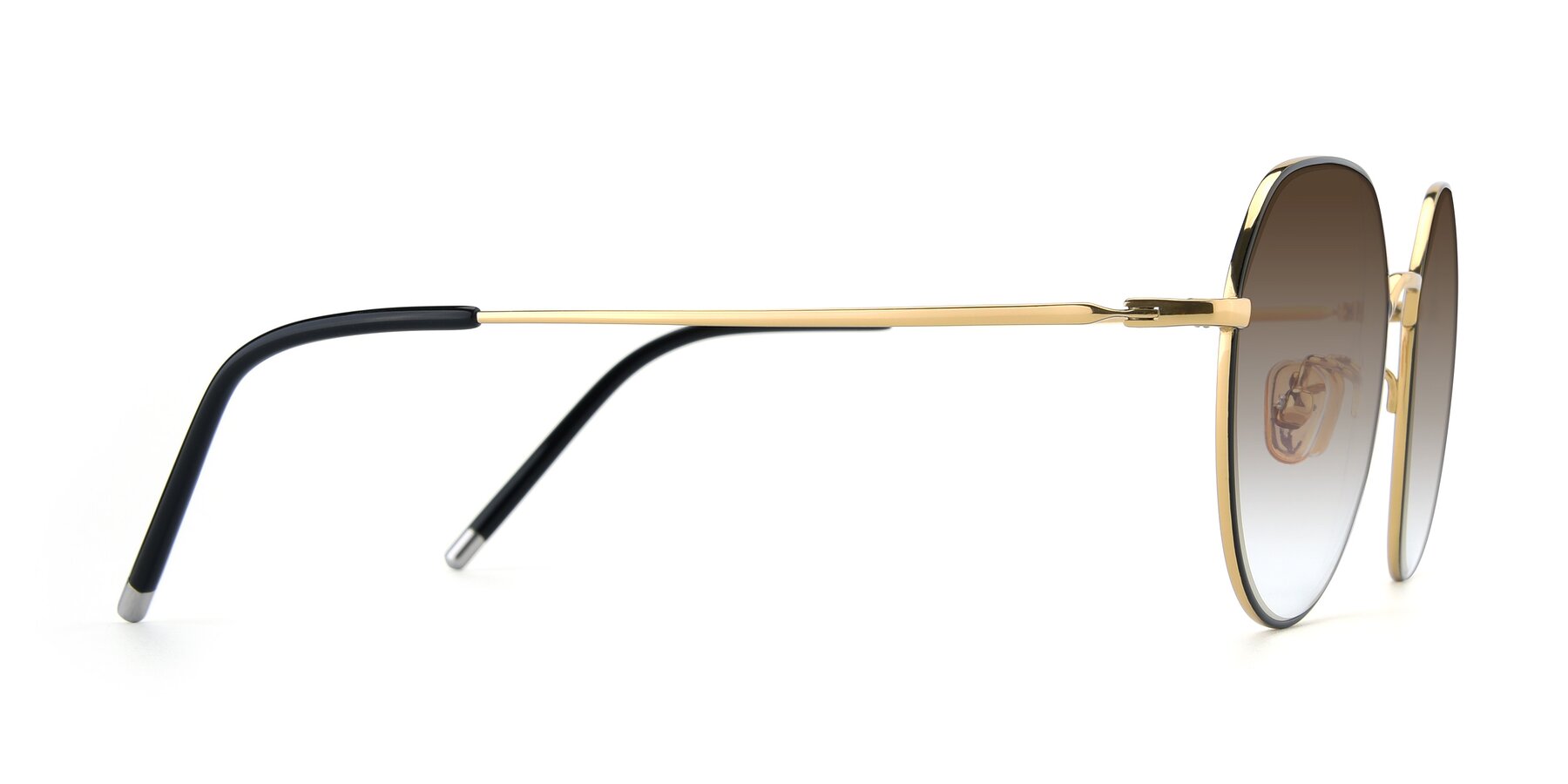 Side of 90022 in Black-Gold with Brown Gradient Lenses