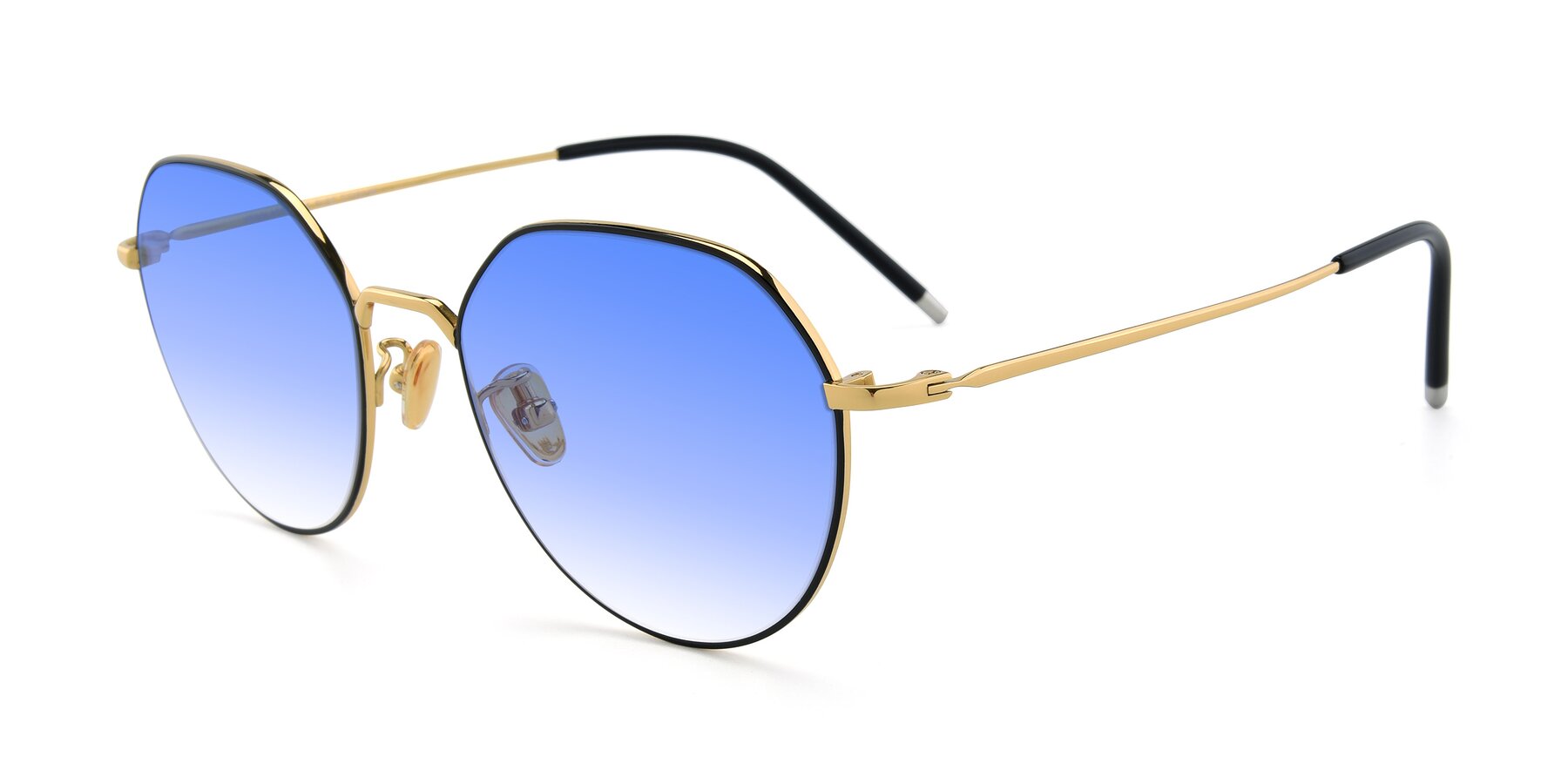 Angle of 90022 in Black-Gold with Blue Gradient Lenses