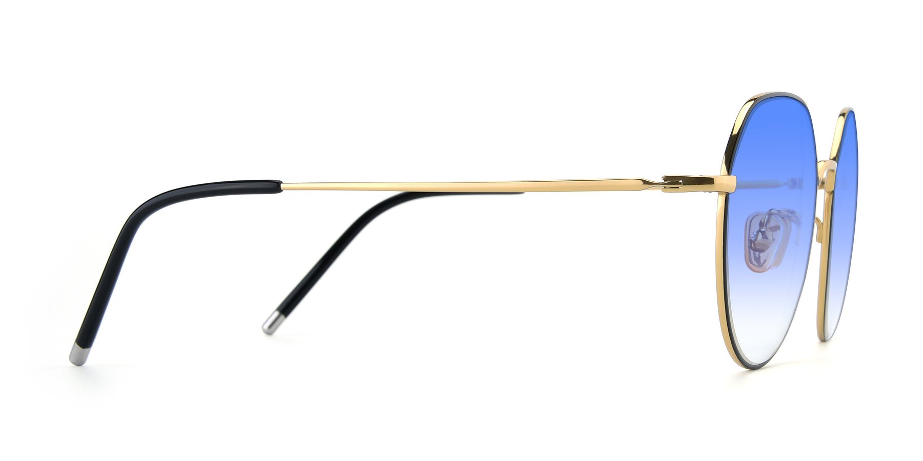 Side of 90022 in Black-Gold with Blue Gradient Lenses