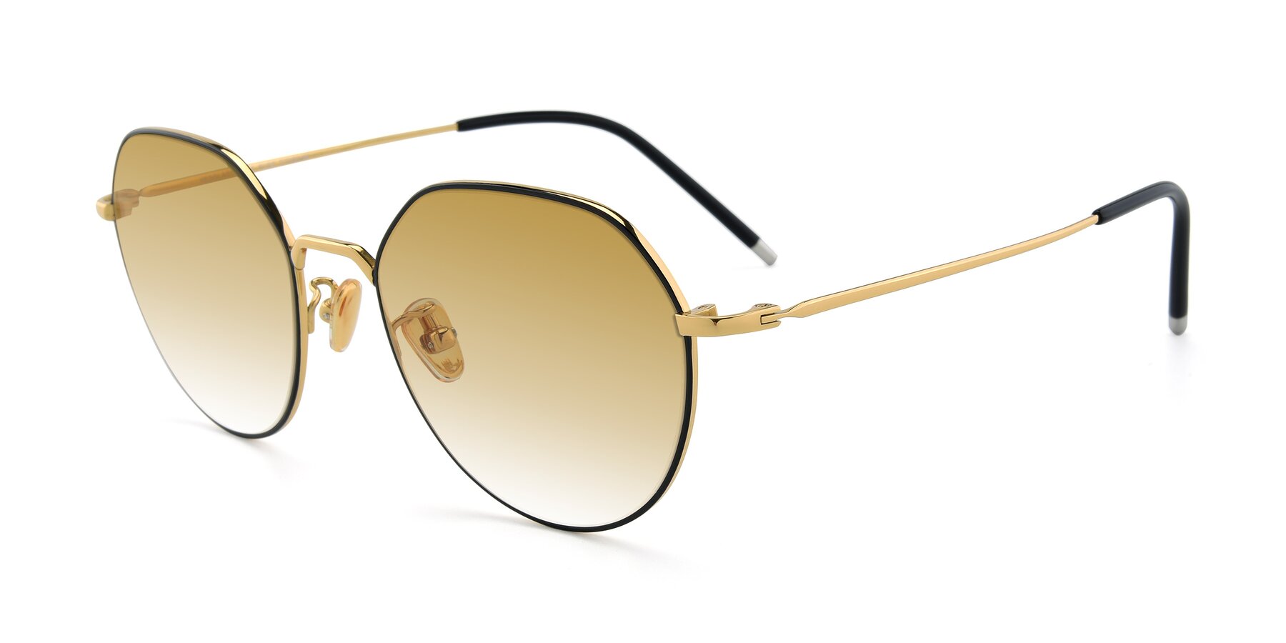 Angle of 90022 in Black-Gold with Champagne Gradient Lenses